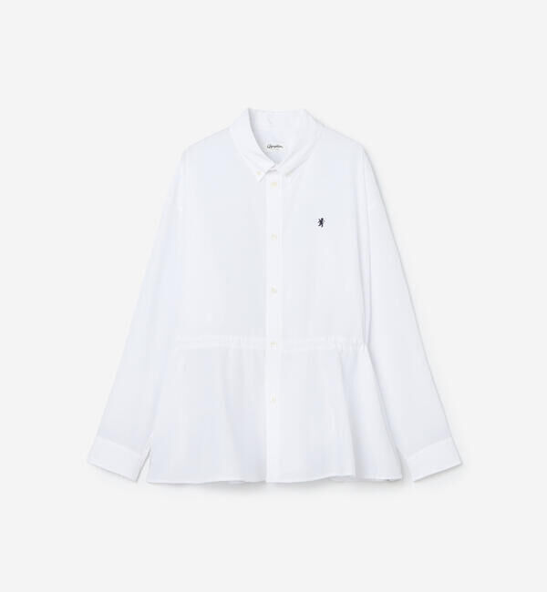 GYMPHLEX「Gymphlex | ボタンダウン ウエストギャザー チュニック WOMEN」|シャツ・ブラウス|WHITE