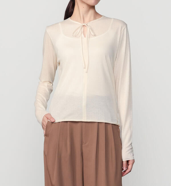 LE GLAZIK「LE GLAZIK | アムンゼン リボンタイプルオーバー WOMEN」|Tシャツ・カットソー|IVORY