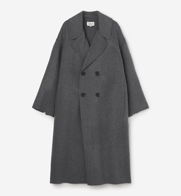 LE GLAZIK「LE GLAZIK | ラムウールリバー ダブルブレストコート WOMEN」|ダッフルコート|GREY