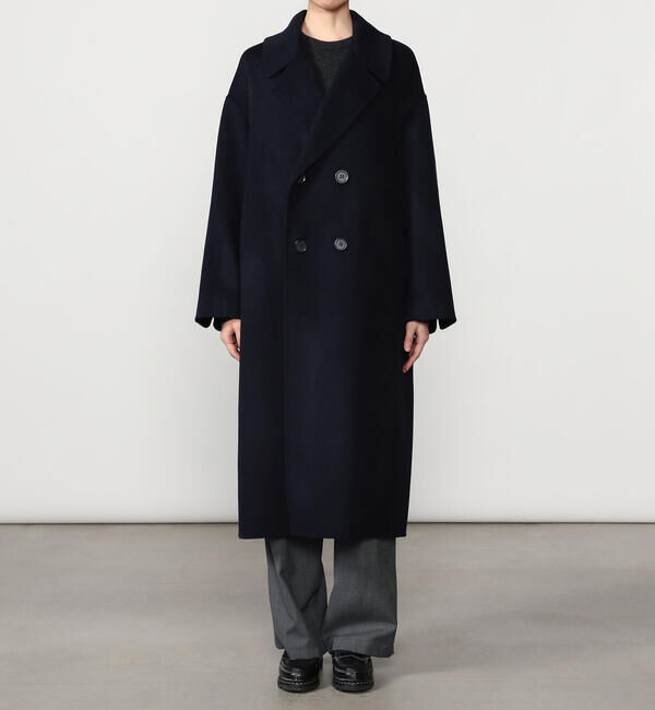 LE GLAZIK「LE GLAZIK | ラムウールリバー ダブルブレストコート WOMEN」|ダッフルコート|