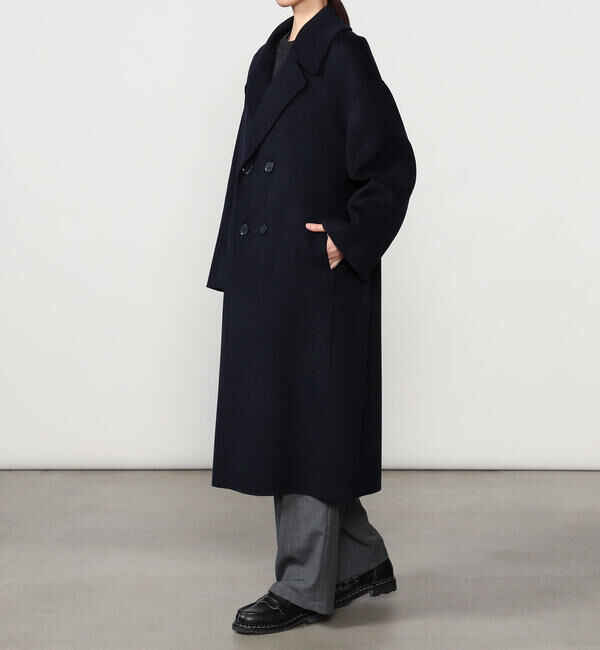 LE GLAZIK「LE GLAZIK | ラムウールリバー ダブルブレストコート WOMEN」|ダッフルコート|