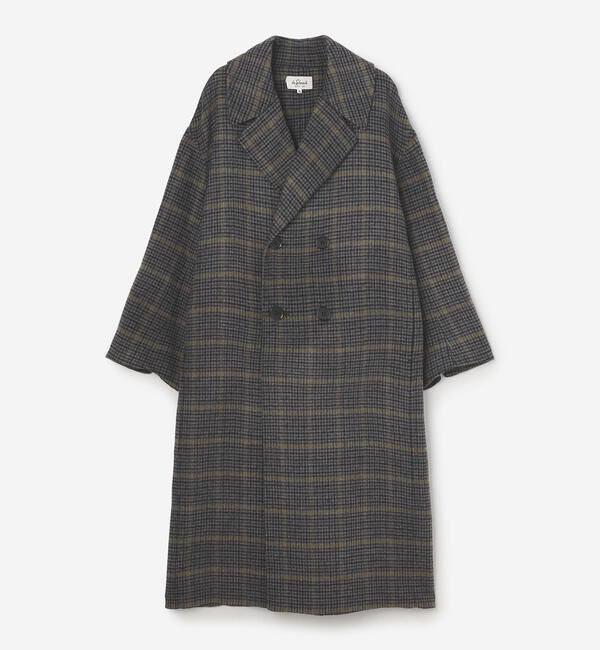 LE GLAZIK「LE GLAZIK | ラムウールリバー ダブルブレストコート WOMEN」|ダッフルコート|GREY系1