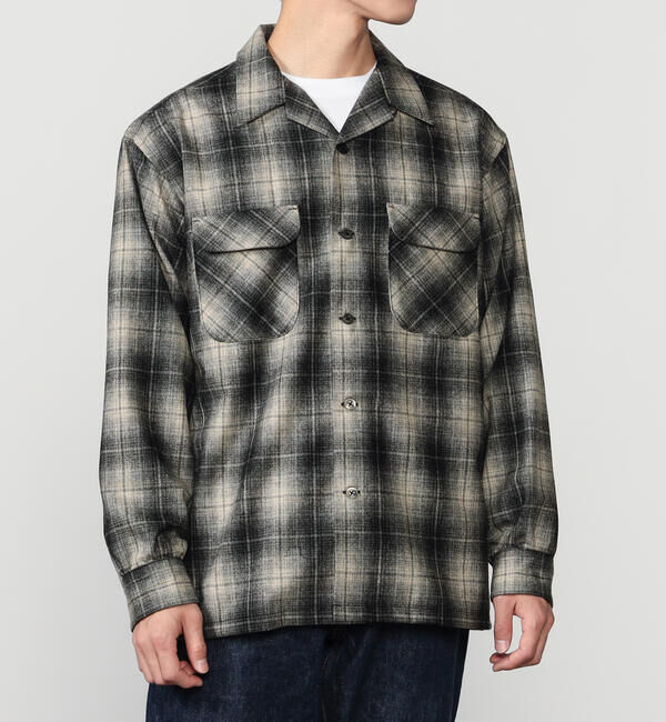  「PENDLETON | オープンカラー ネルシャツ MEN」|シャツ・ブラウス|GREY系1