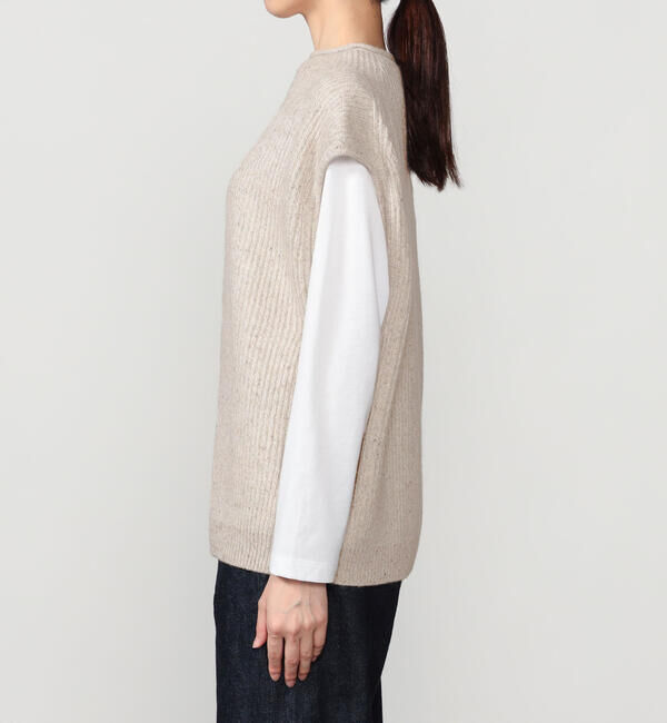 UNFIL「UNFIL | コットンウール シルクネップツイードニットベスト WOMEN」|ベスト・ジレ|