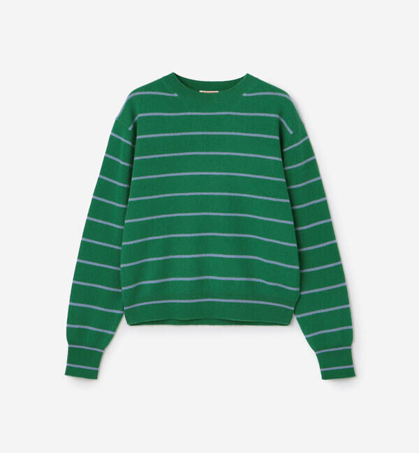  「RYE TENDER | カシミアボーダー ニットプルオーバー WOMEN」|ニット・セーター|