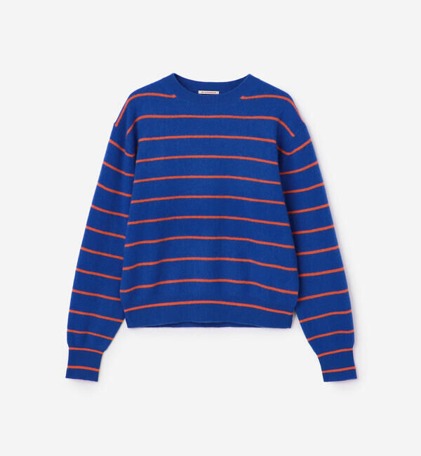  「RYE TENDER | カシミアボーダー ニットプルオーバー WOMEN」|ニット・セーター|