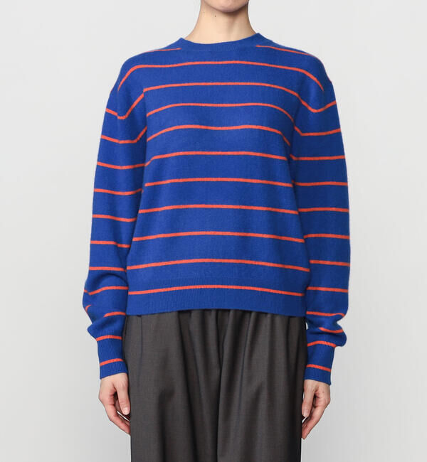  「RYE TENDER | カシミアボーダー ニットプルオーバー WOMEN」|ニット・セーター|