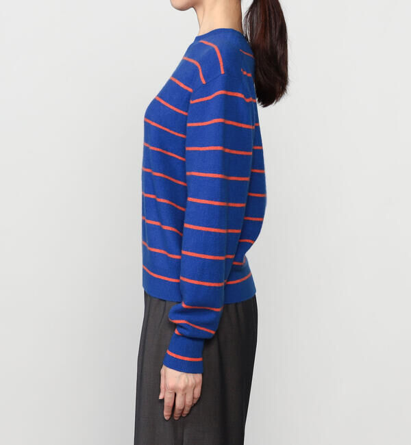  「RYE TENDER | カシミアボーダー ニットプルオーバー WOMEN」|ニット・セーター|