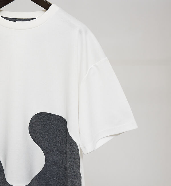 ABAHOUSE「【ウズマキ】アシンメトリー 配色 オーバーサイズ ポンチ Tシャツ」|Tシャツ・カットソー|