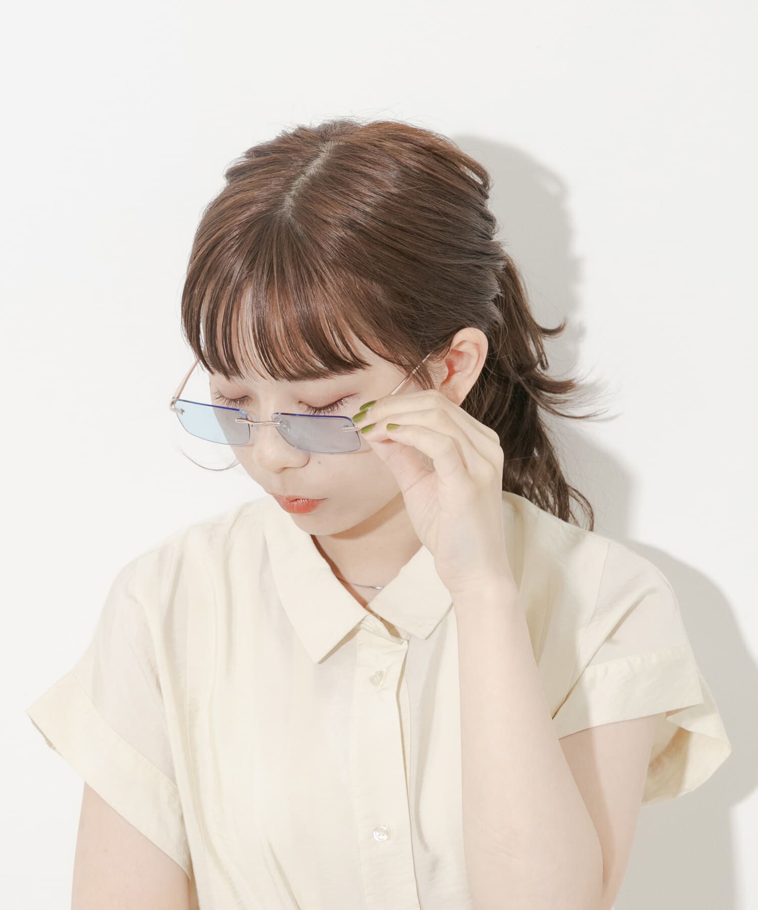 SMELLY「リムレスカラーサングラス」|メガネ|