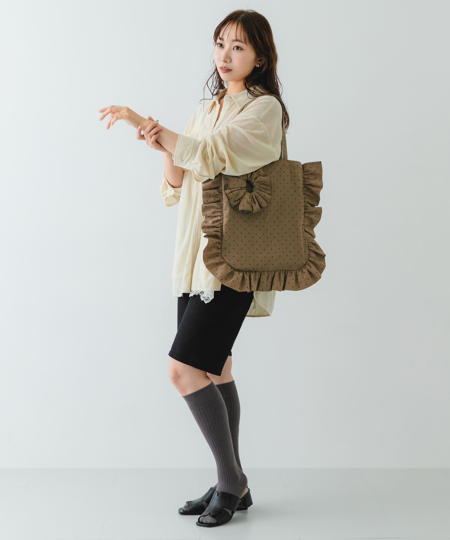 RODE SKO「シュシュセットサイドフリルトート」|トートバッグ|
