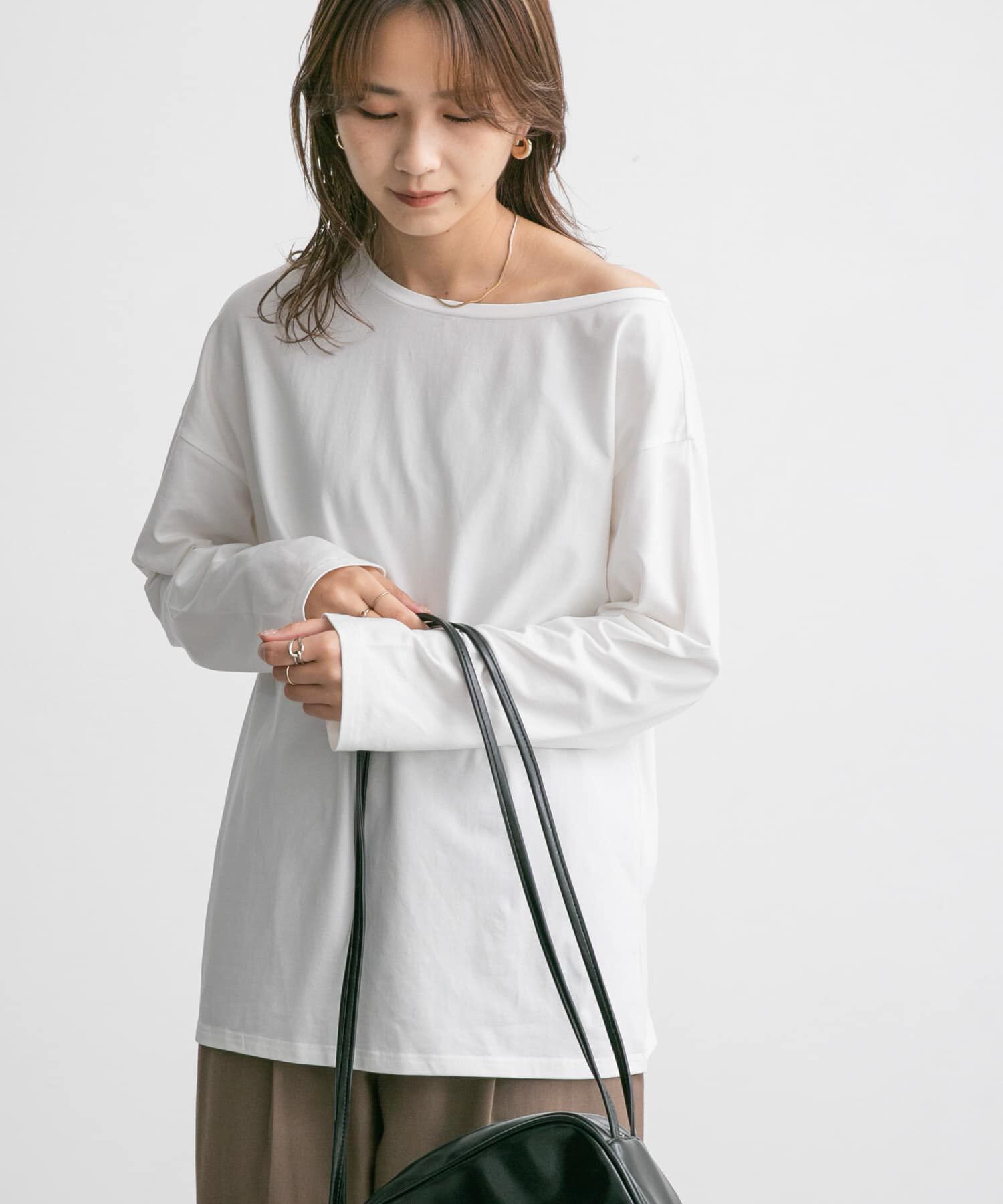  「アシメネックカットソー」|Tシャツ・カットソー|