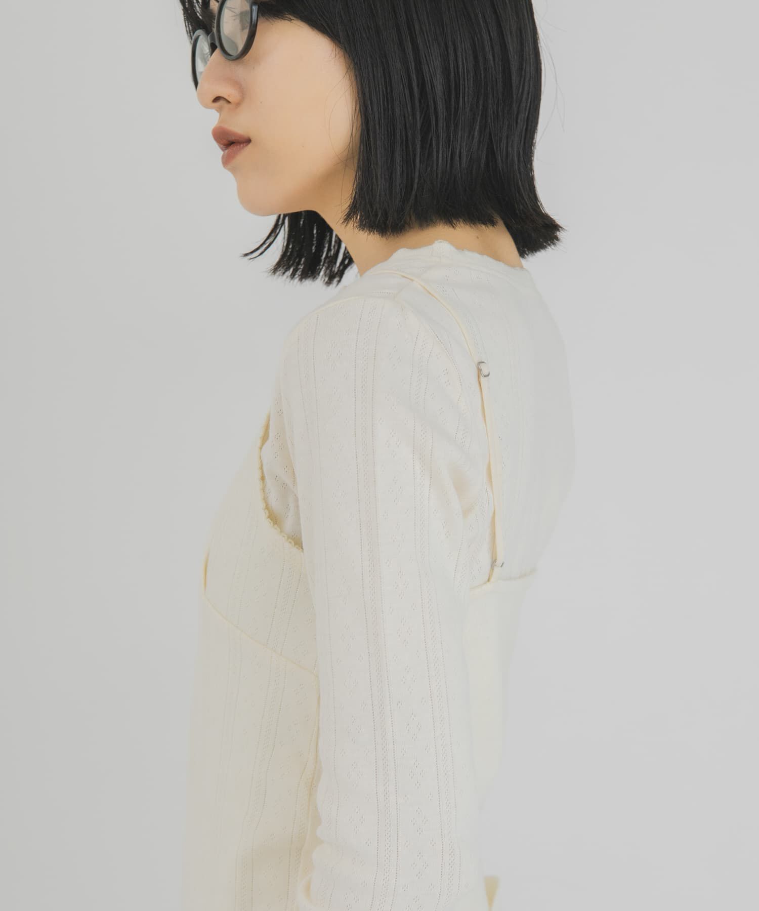  「アイレットキャミレイヤードトップス」|Tシャツ・カットソー|
