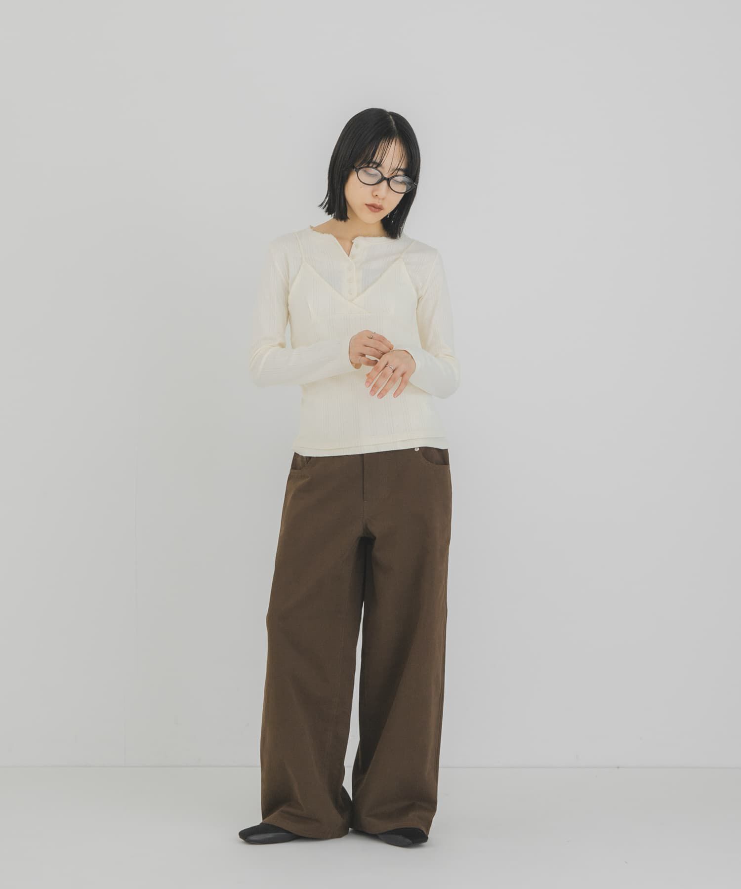  「アイレットキャミレイヤードトップス」|Tシャツ・カットソー|