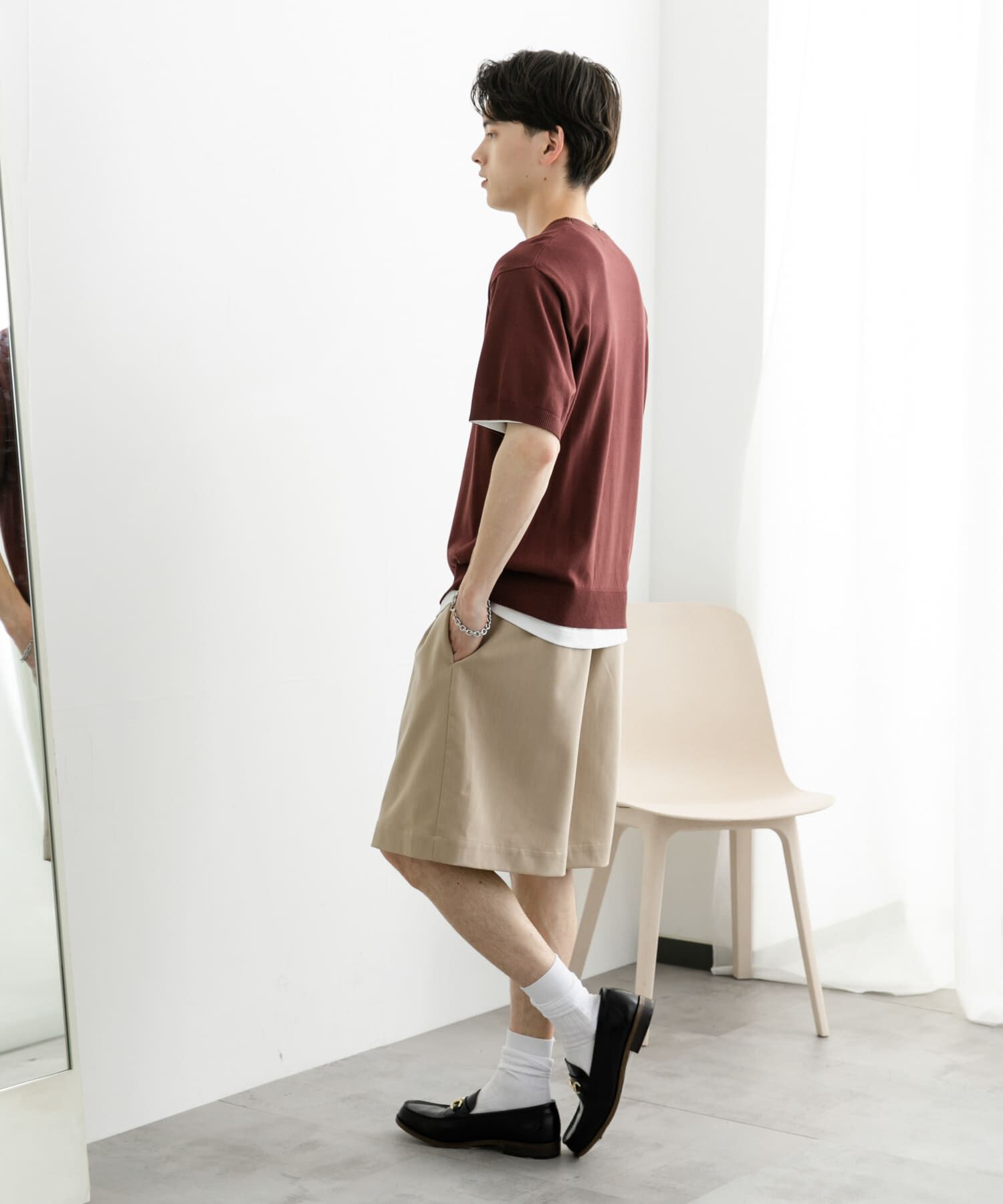 SENSE OF PLACE by URBAN RESEARCH「クルーネックニットショートスリーブTシャツ」|ニット・セーター|