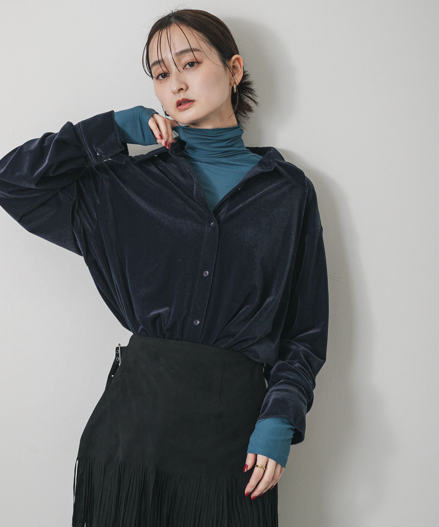 SENSE OF PLACE by URBAN RESEARCH「『毛玉防止』メローハイネックトップ」|Tシャツ・カットソー|ブルー
