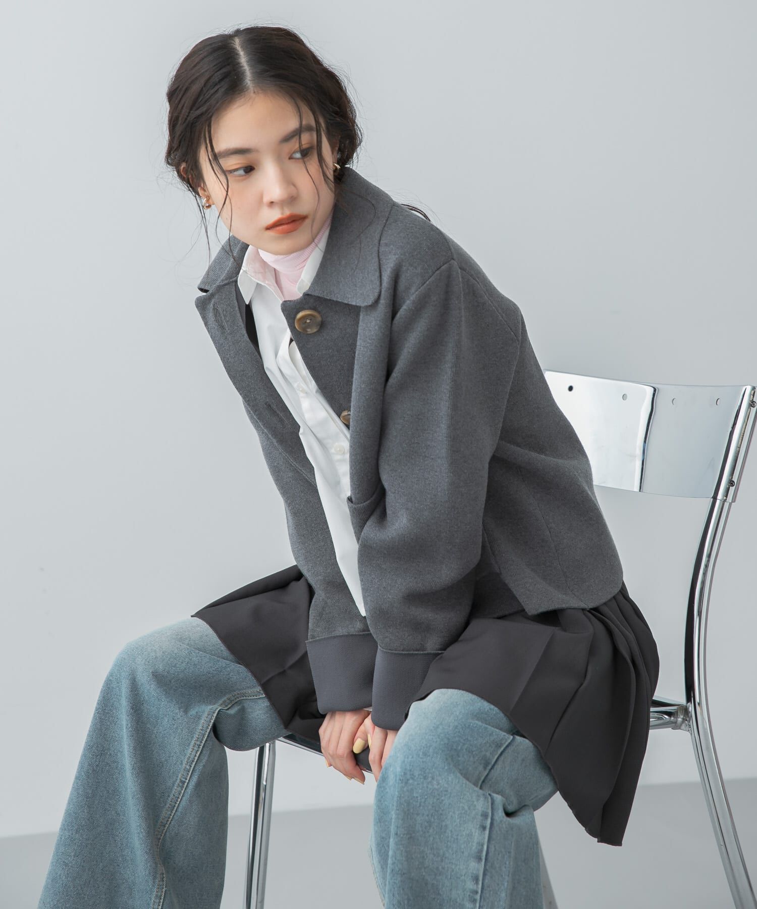 SENSE OF PLACE by URBAN RESEARCH「『洗濯可』ビックボタンニットジャケット」|ニット・セーター|
