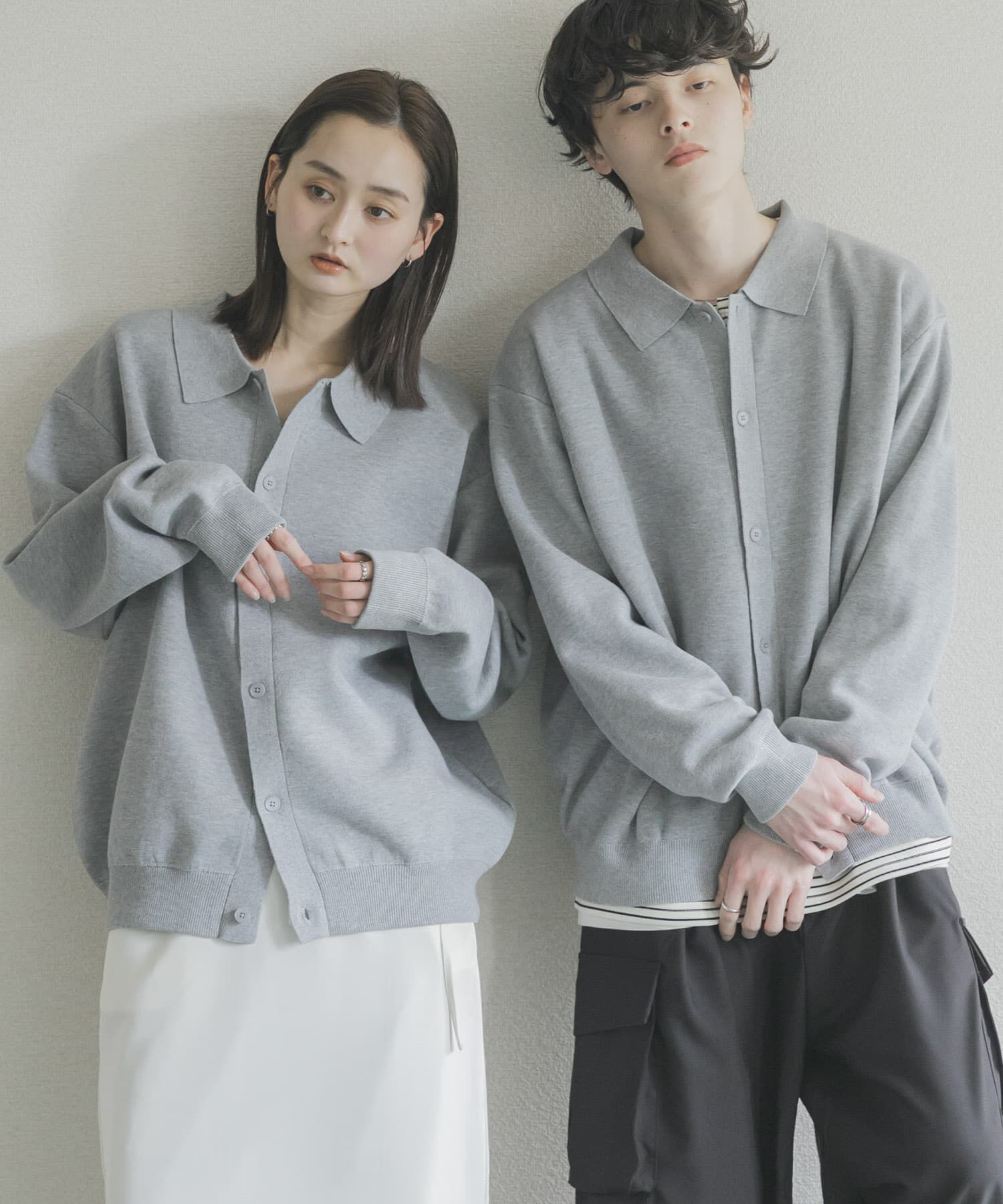 SENSE OF PLACE by URBAN RESEARCH「『ユニセックス』『洗濯可』スウェットライクポロカーディガン」|カーディガン|