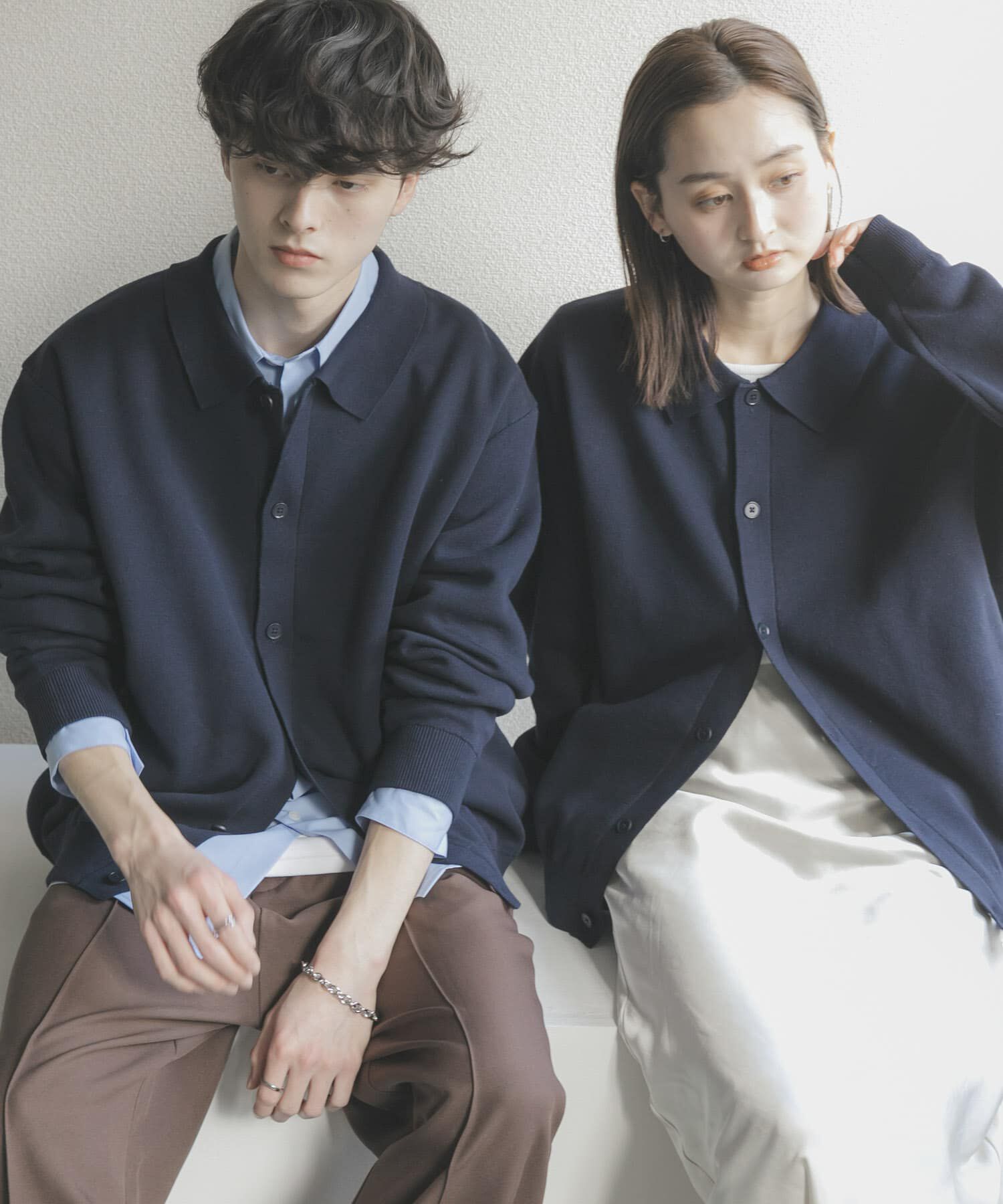 SENSE OF PLACE by URBAN RESEARCH「『ユニセックス』『洗濯可』スウェットライクポロカーディガン」|カーディガン|