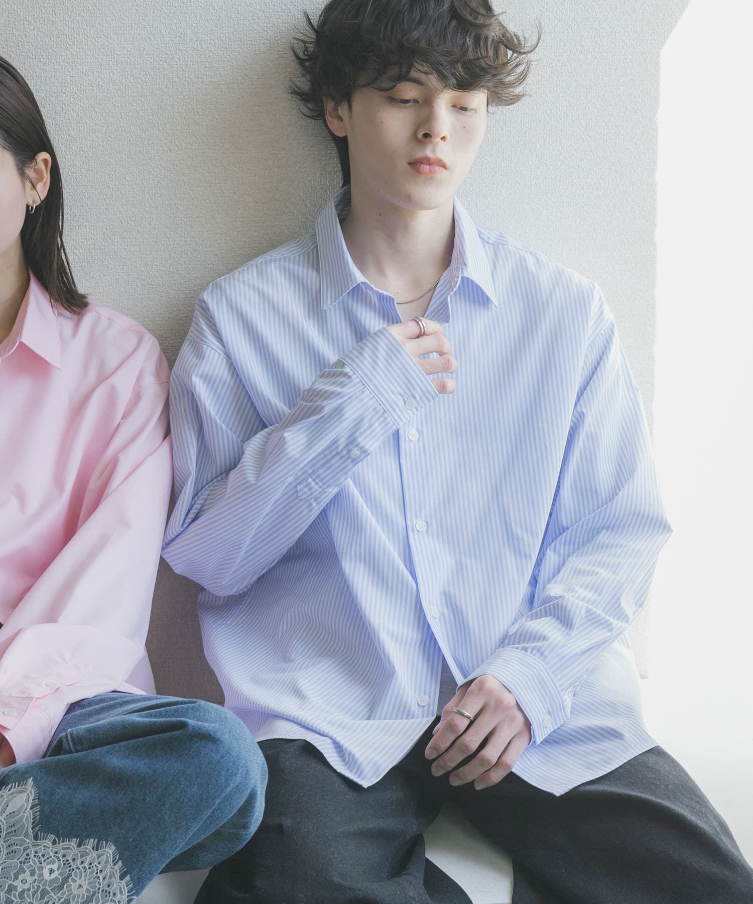 SENSE OF PLACE by URBAN RESEARCH「『ﾕﾆｾｯｸｽ』『ｲｰｼﾞｰｹｱ/速乾/接触冷感』ｺﾝﾌｫｰﾄﾚｷﾞ  」|シャツ・ブラウス|ブルー系その他