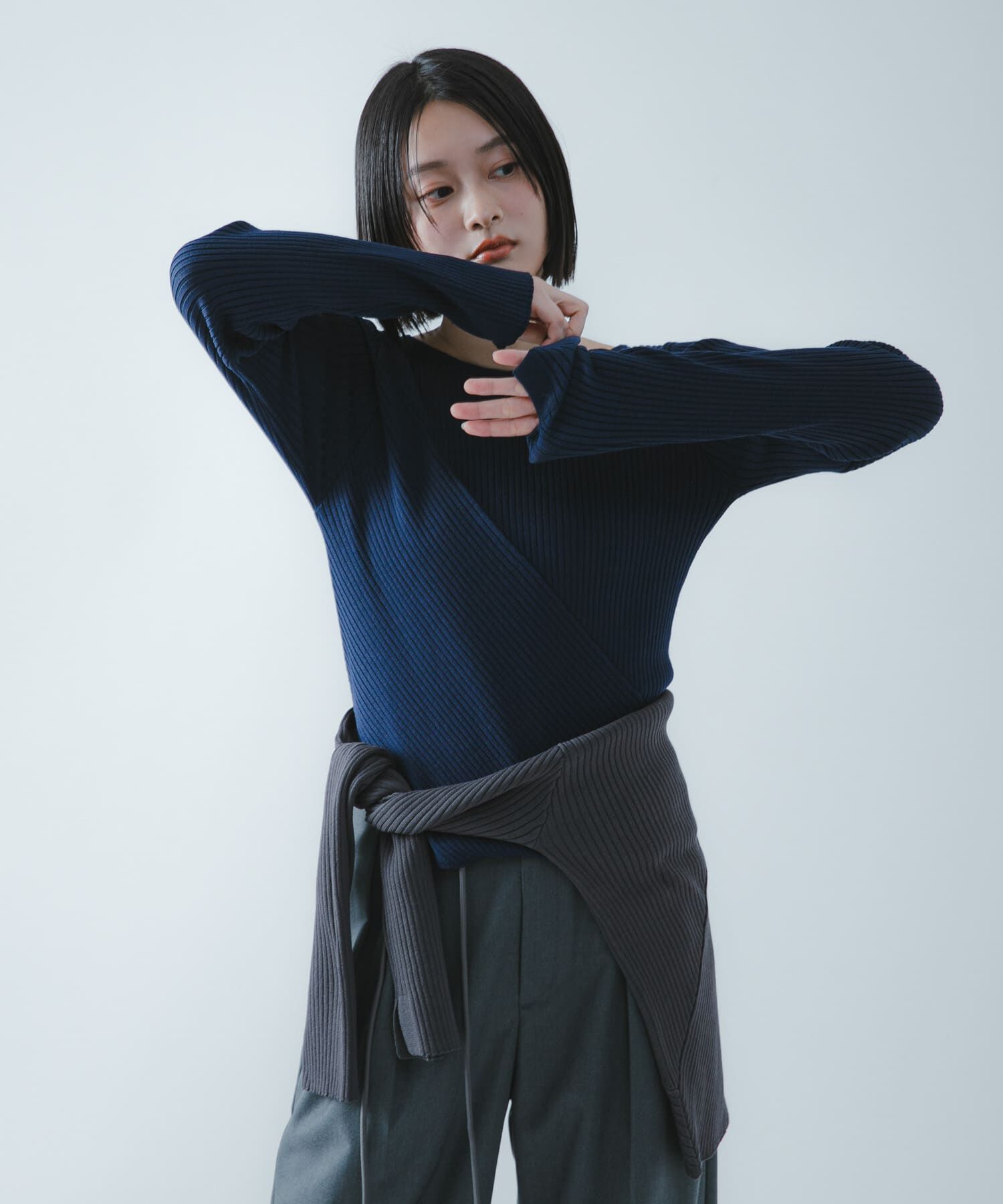 SENSE OF PLACE by URBAN RESEARCH「『洗濯可/防花粉』SKINProofアシメヘムボートネックセーター」|ニット・セーター|