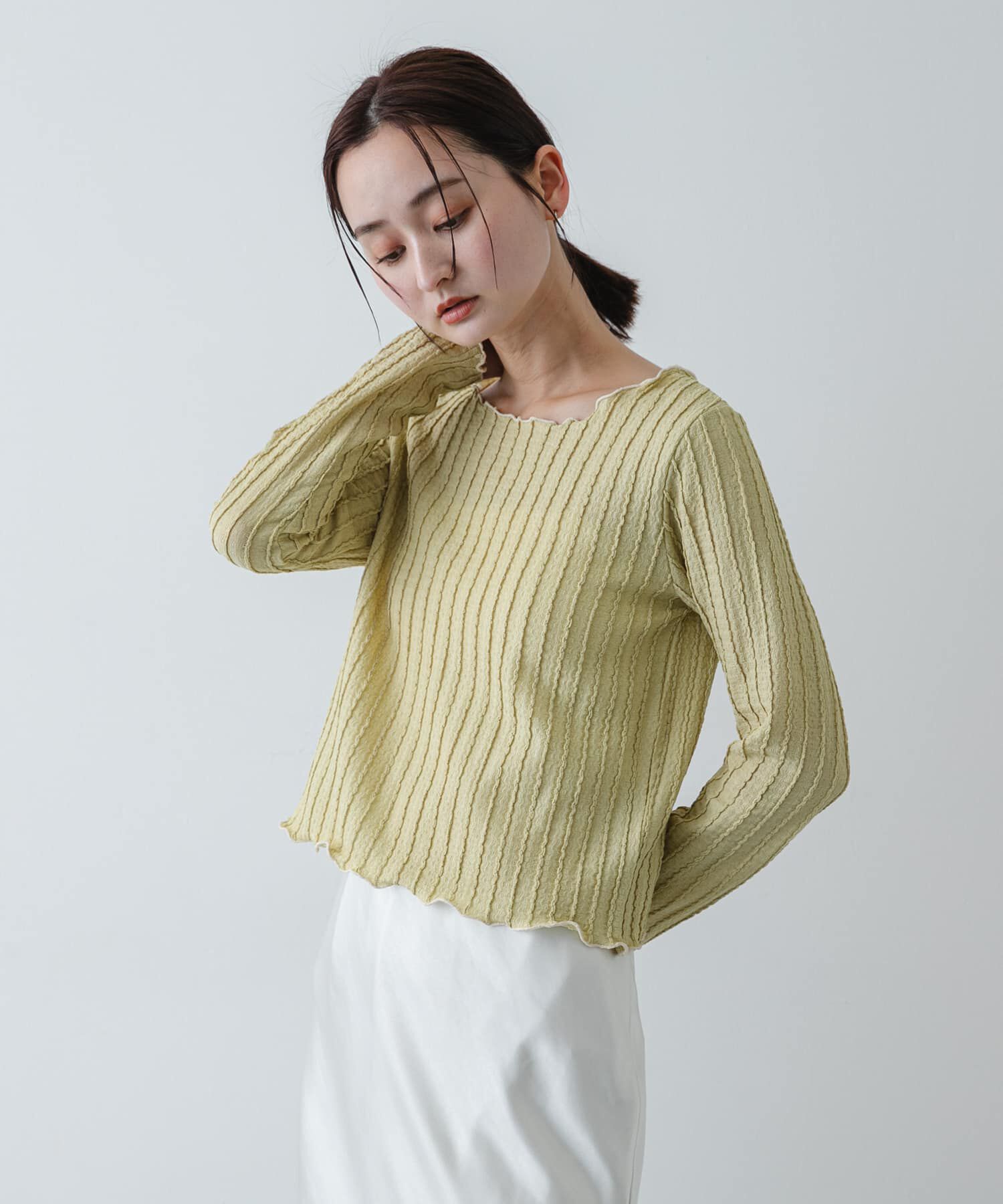 SENSE OF PLACE by URBAN RESEARCH「ジャガードクロップドトップ」|Tシャツ・カットソー|