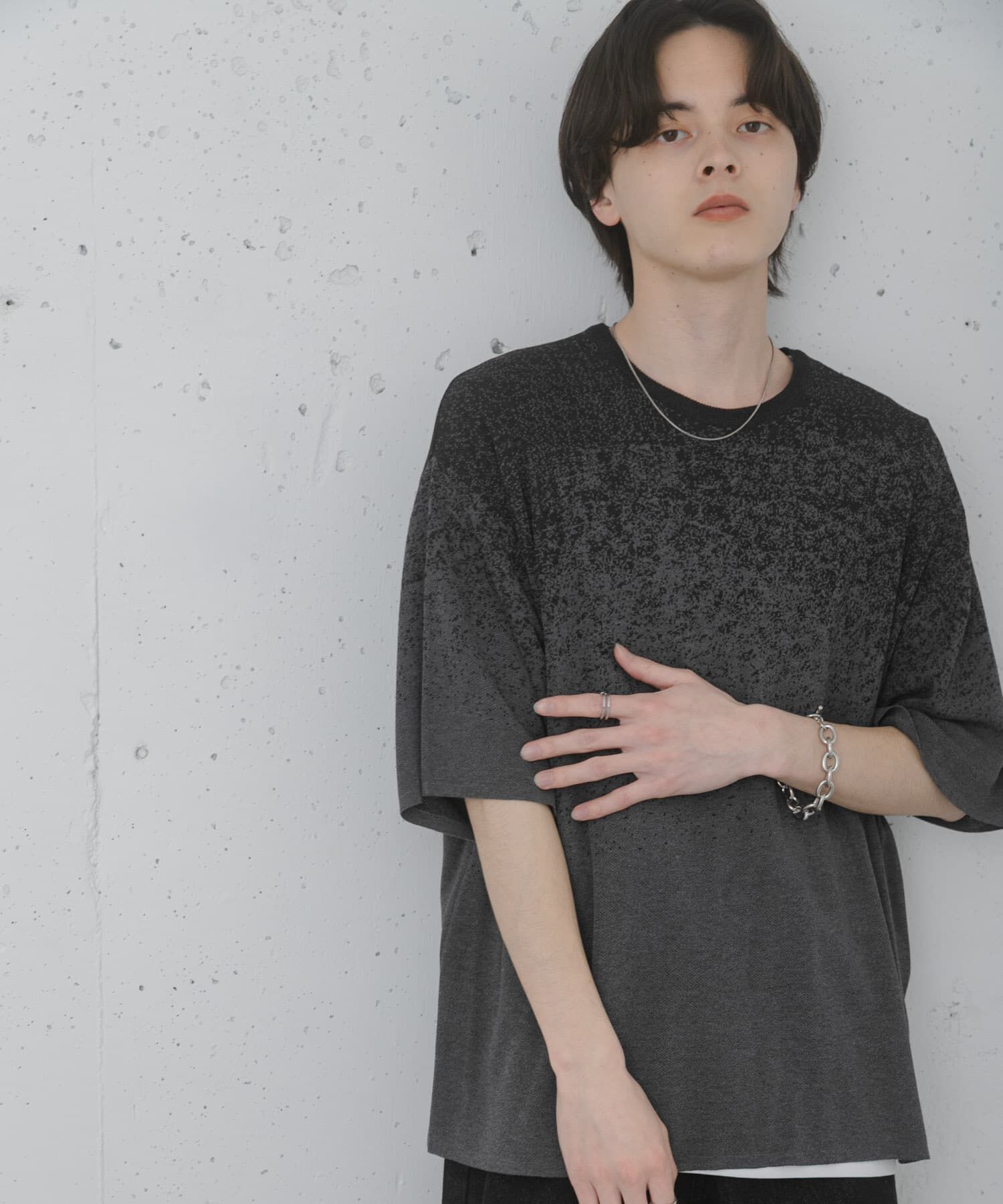 SENSE OF PLACE by URBAN RESEARCH「『洗濯可』エクストラルーズスプラッシュニットTシャツ」|ニット・セーター|