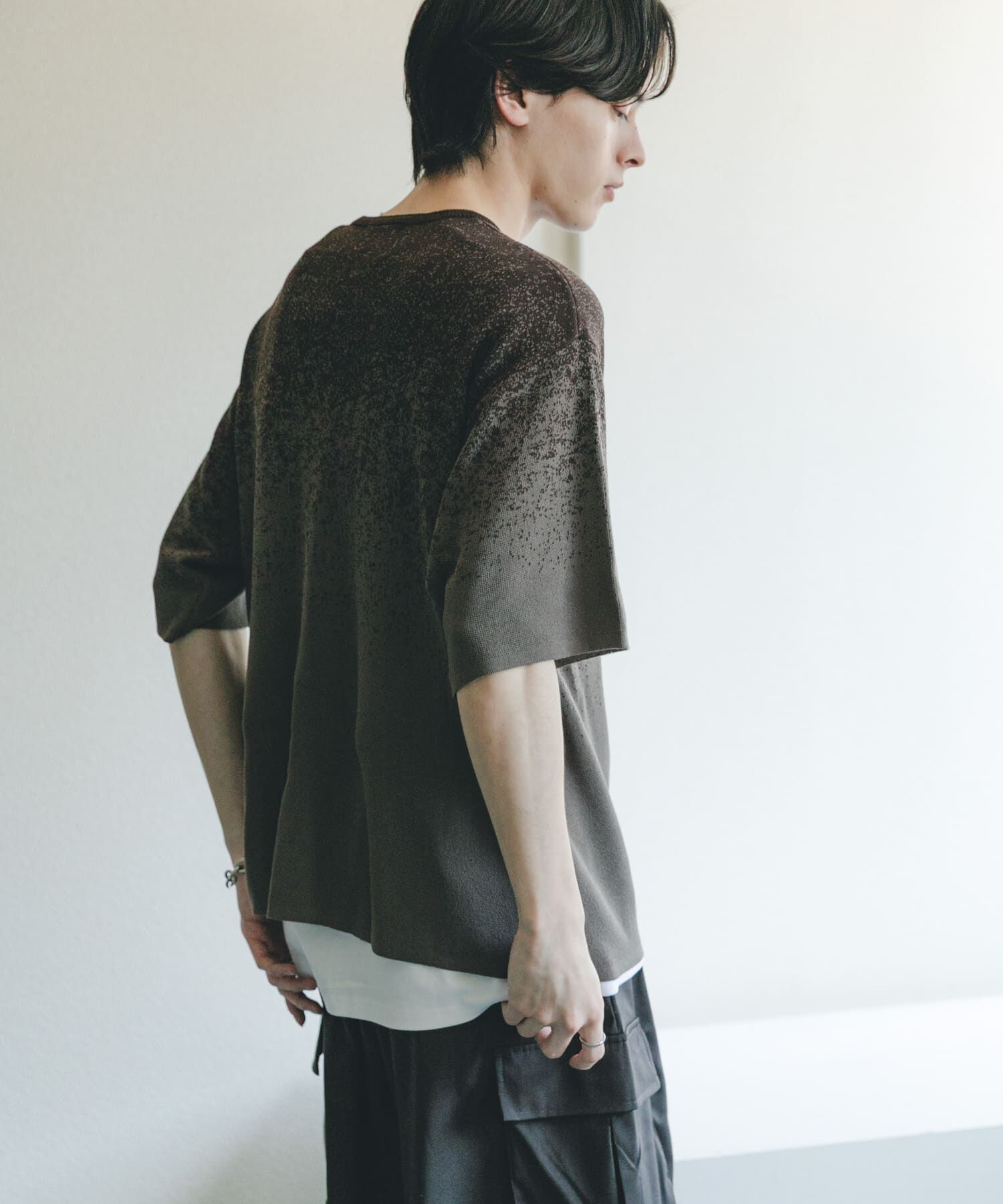 SENSE OF PLACE by URBAN RESEARCH「『洗濯可』エクストラルーズスプラッシュニットTシャツ」|ニット・セーター|