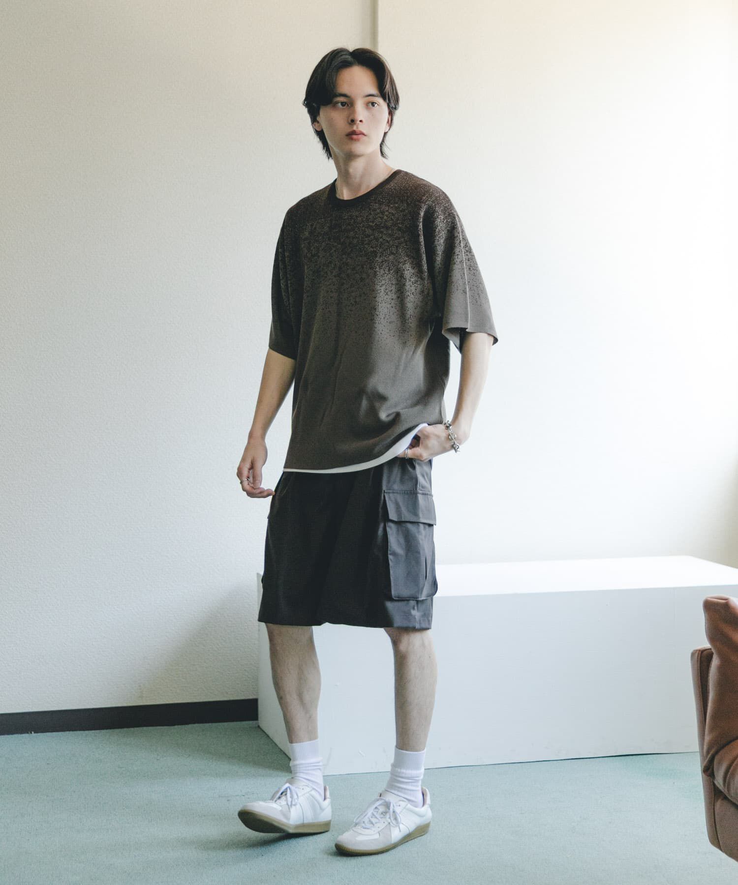 SENSE OF PLACE by URBAN RESEARCH「『洗濯可』エクストラルーズスプラッシュニットTシャツ」|ニット・セーター|