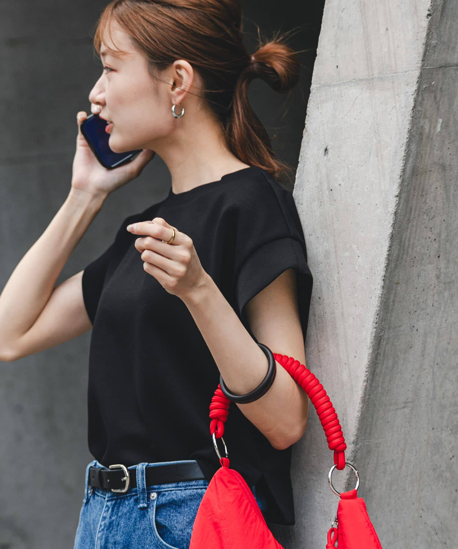 SENSE OF PLACE by URBAN RESEARCH「モチモチポンチTシャツ」|Tシャツ・カットソー|ブラック