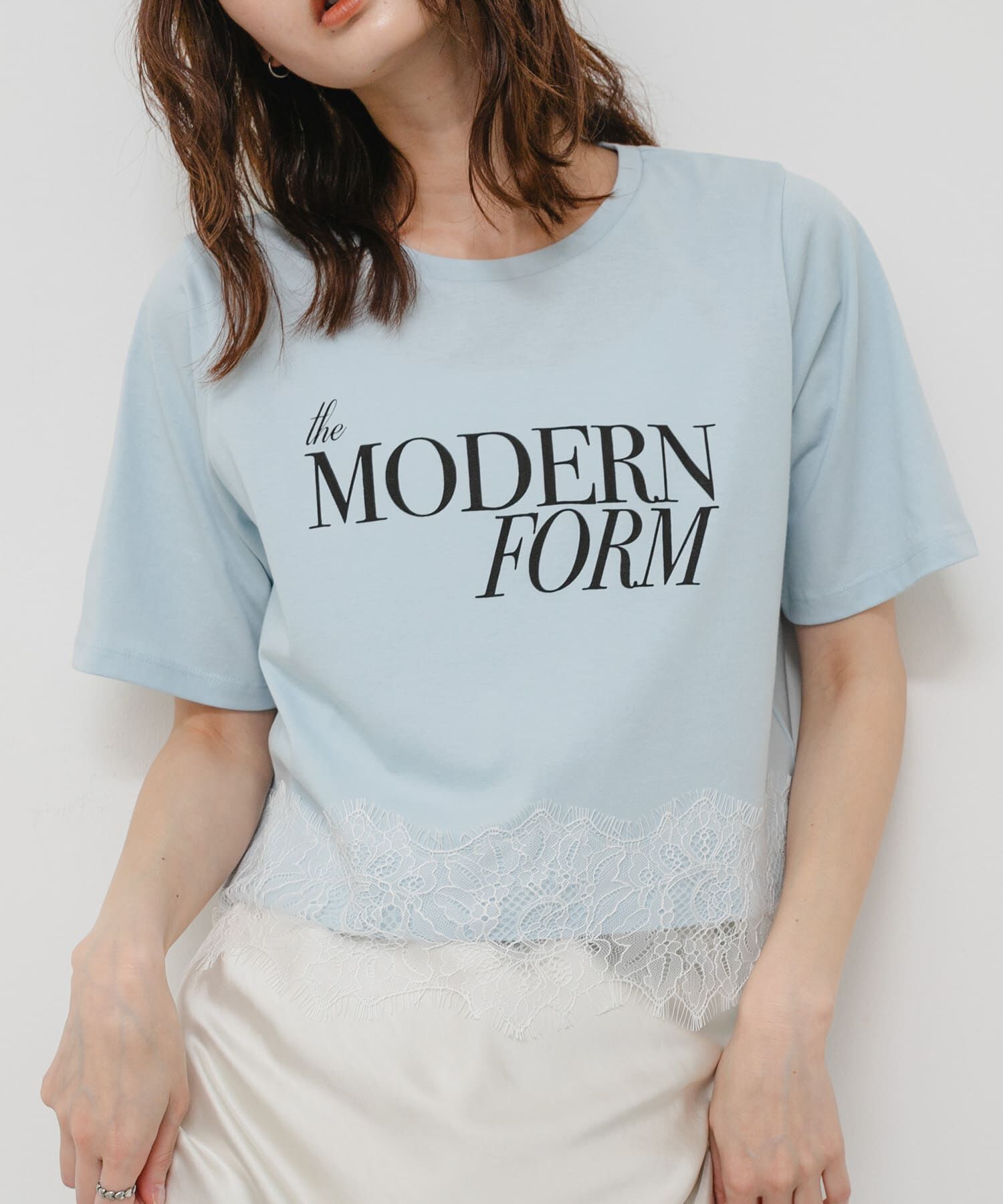 SENSE OF PLACE by URBAN RESEARCH「クロップドレースロゴTシャツ(半袖)」|Tシャツ・カットソー|ライトブルー