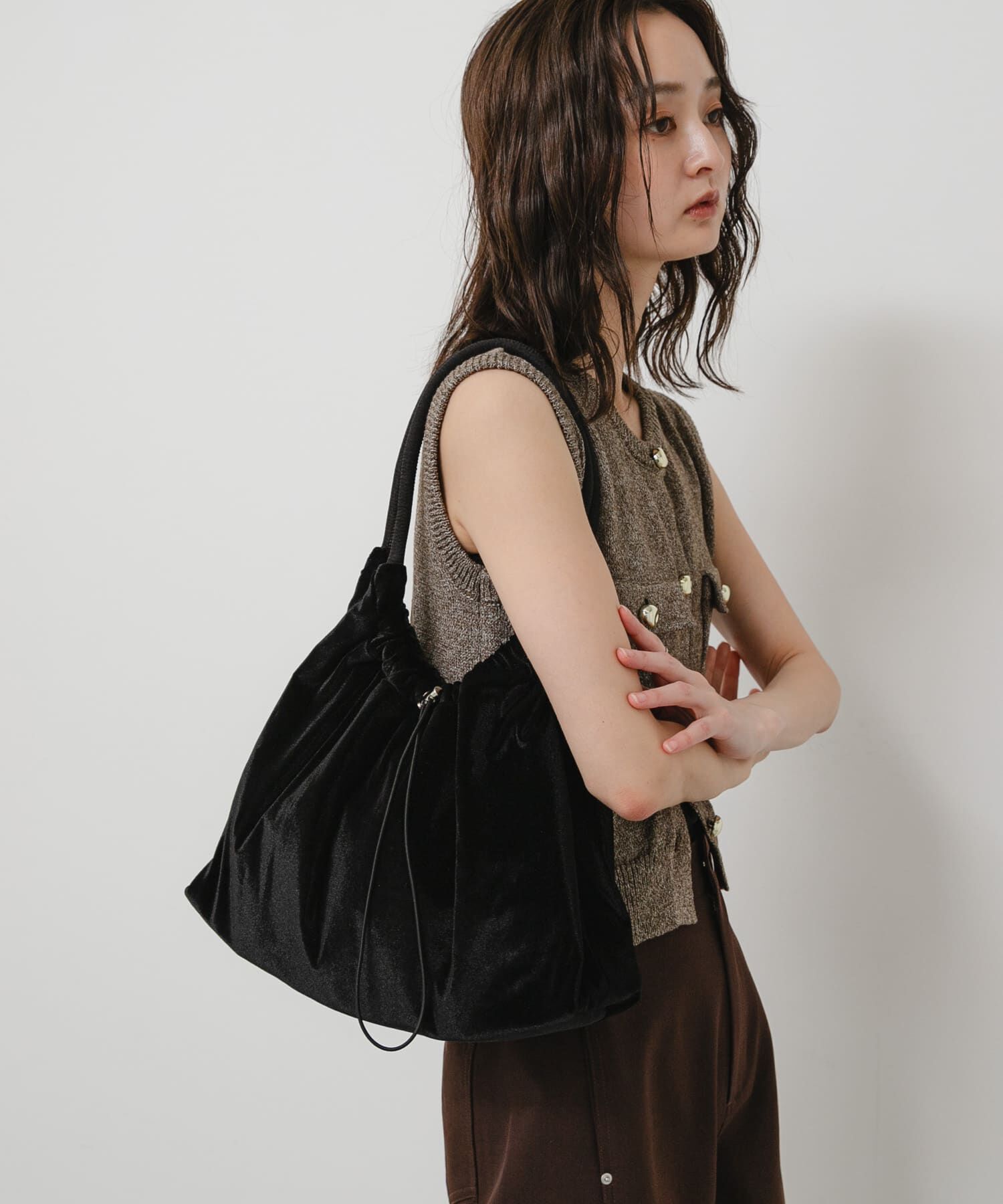 SENSE OF PLACE by URBAN RESEARCH「ベロアギャザーバッグ」|トートバッグ|