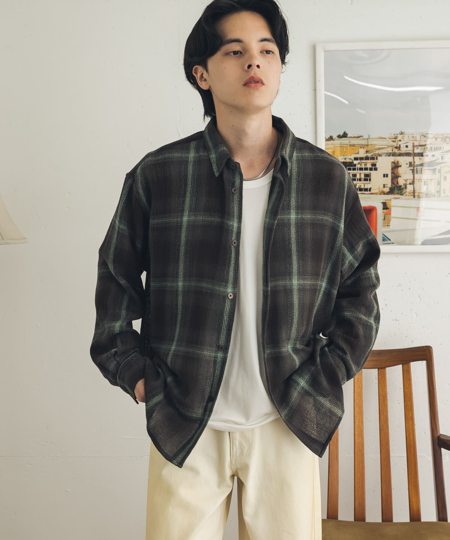 SENSE OF PLACE by URBAN RESEARCH「オンブレーチェックレギュラーカラーシャツ」|シャツ・ブラウス|