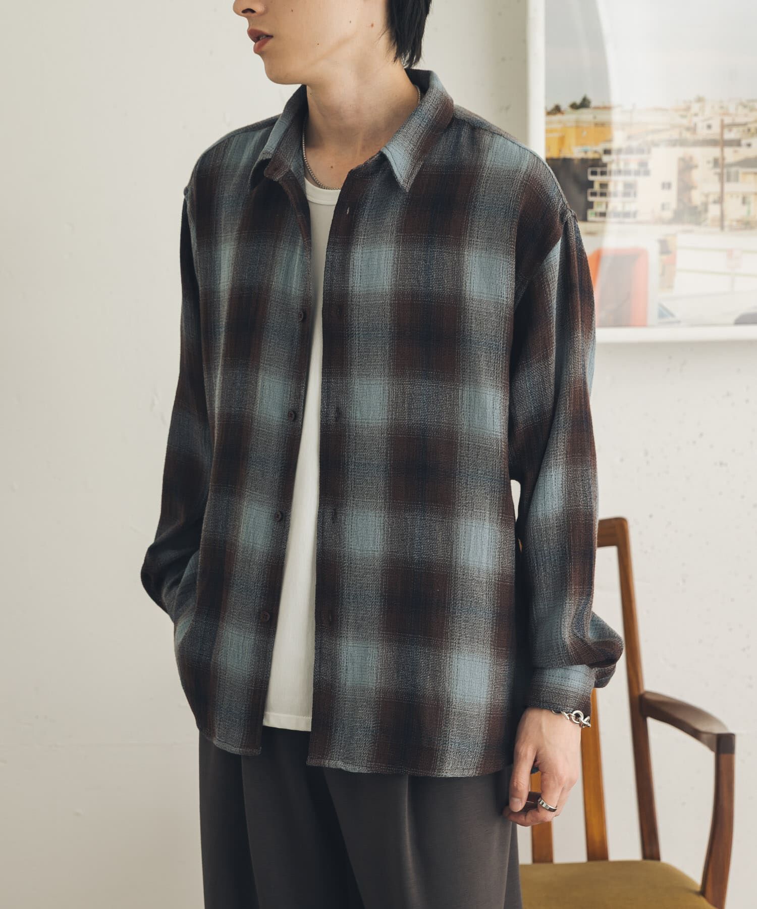 SENSE OF PLACE by URBAN RESEARCH「オンブレーチェックレギュラーカラーシャツ」|シャツ・ブラウス|