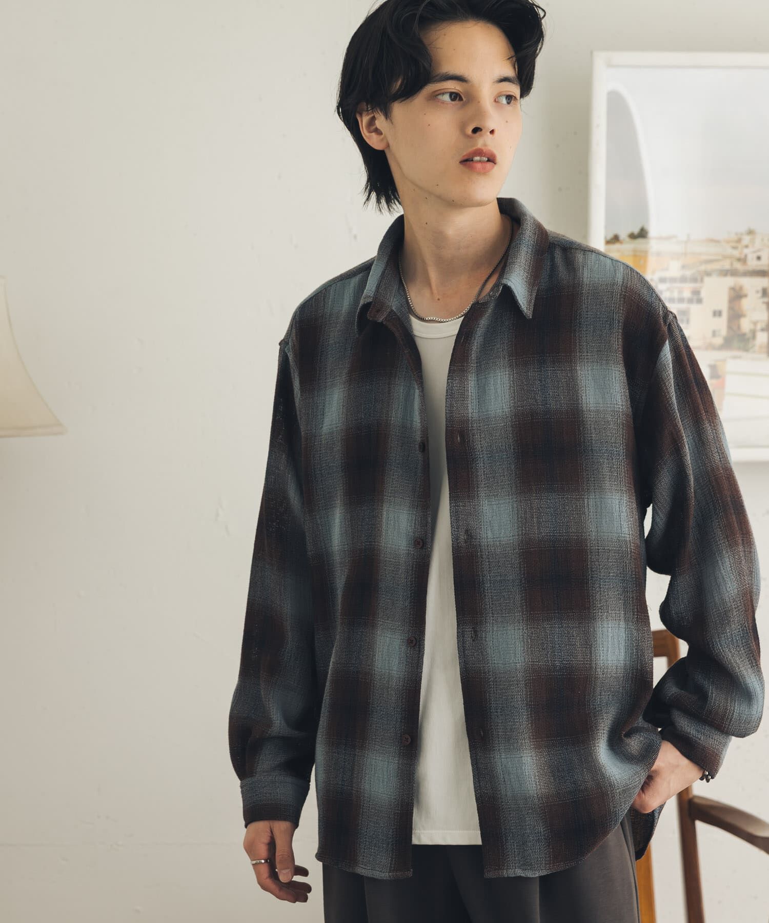 SENSE OF PLACE by URBAN RESEARCH「オンブレーチェックレギュラーカラーシャツ」|シャツ・ブラウス|