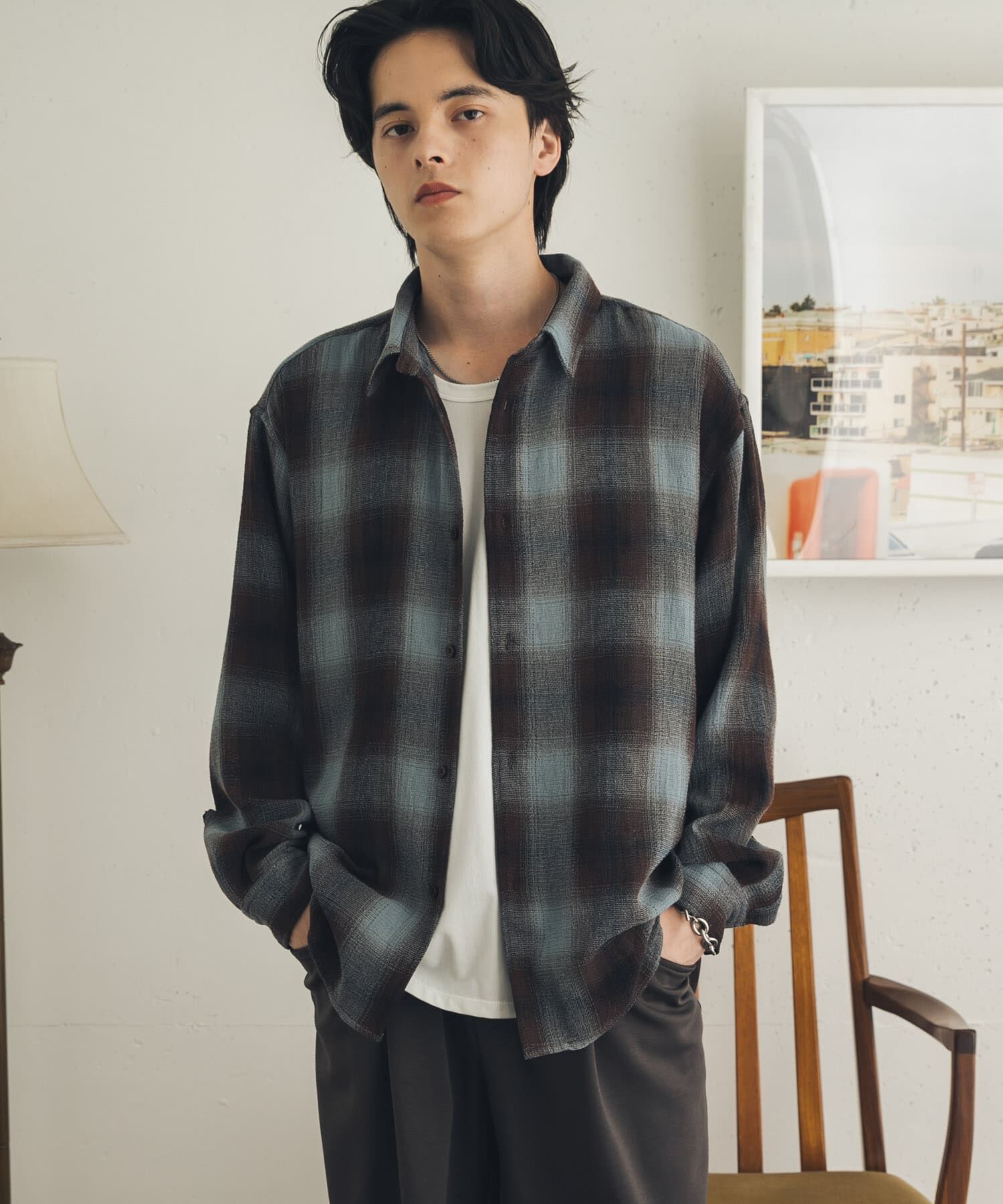 SENSE OF PLACE by URBAN RESEARCH「オンブレーチェックレギュラーカラーシャツ」|シャツ・ブラウス|