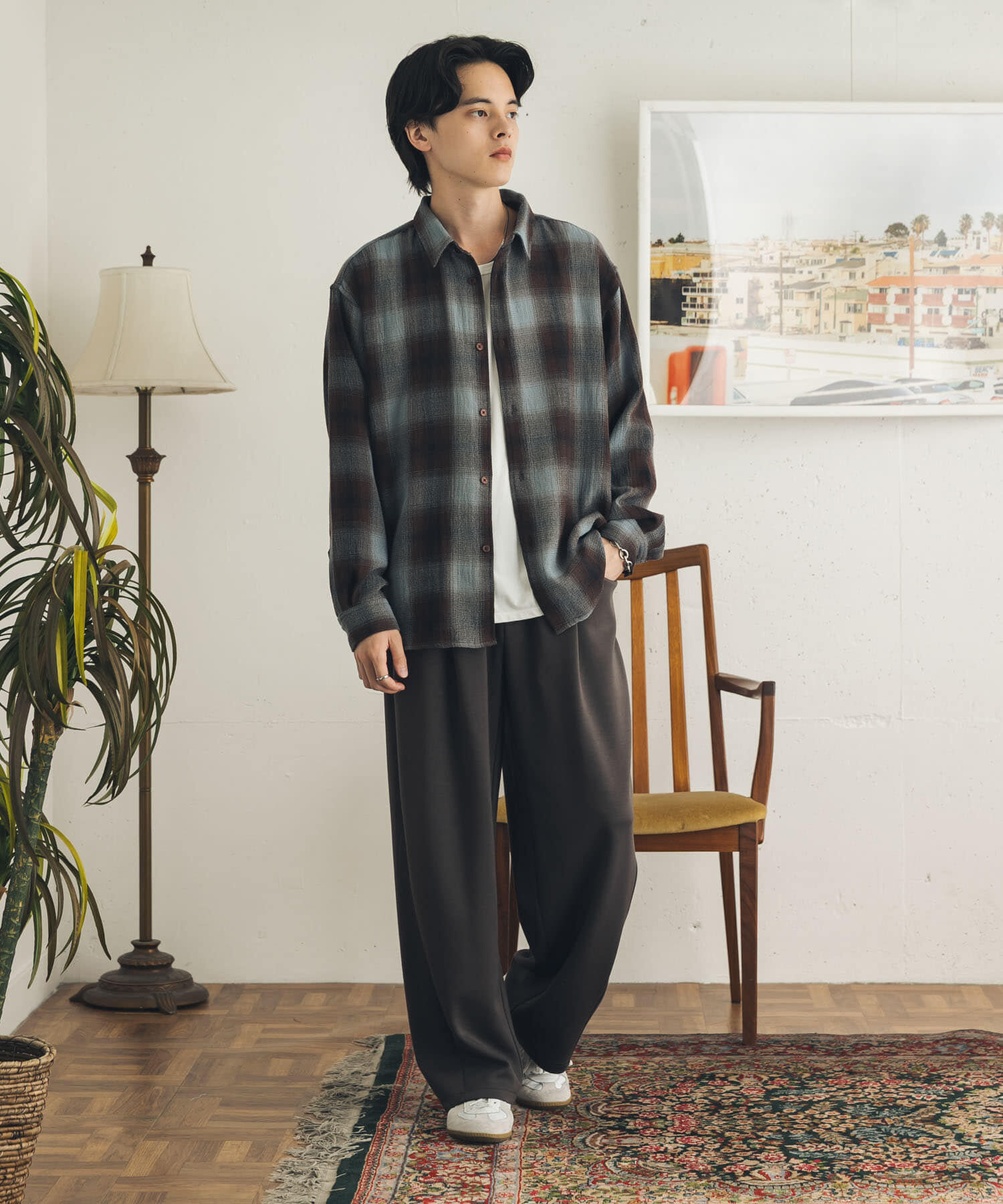 SENSE OF PLACE by URBAN RESEARCH「オンブレーチェックレギュラーカラーシャツ」|シャツ・ブラウス|