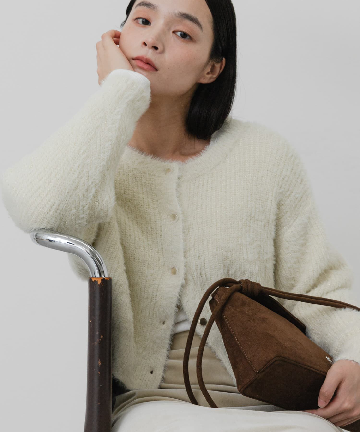 SENSE OF PLACE by URBAN RESEARCH「『洗濯可』ラメシャギークロップドカーディガン」|カーディガン|アイボリー