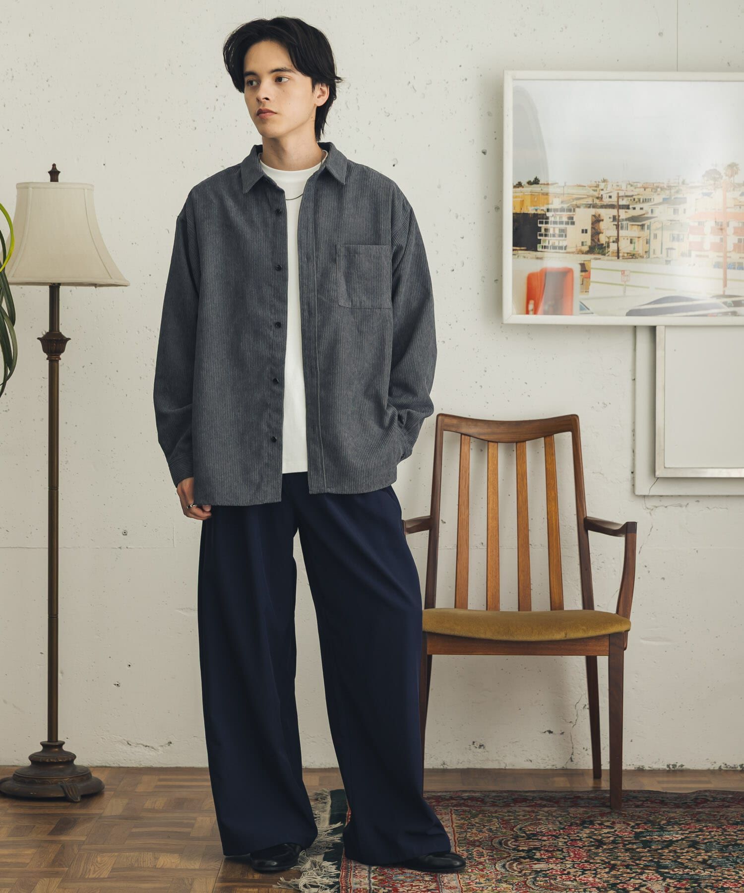 SENSE OF PLACE by URBAN RESEARCH「『速乾』ウォッシュドコーデュロイロングスリーブシャツ」|シャツ・ブラウス|