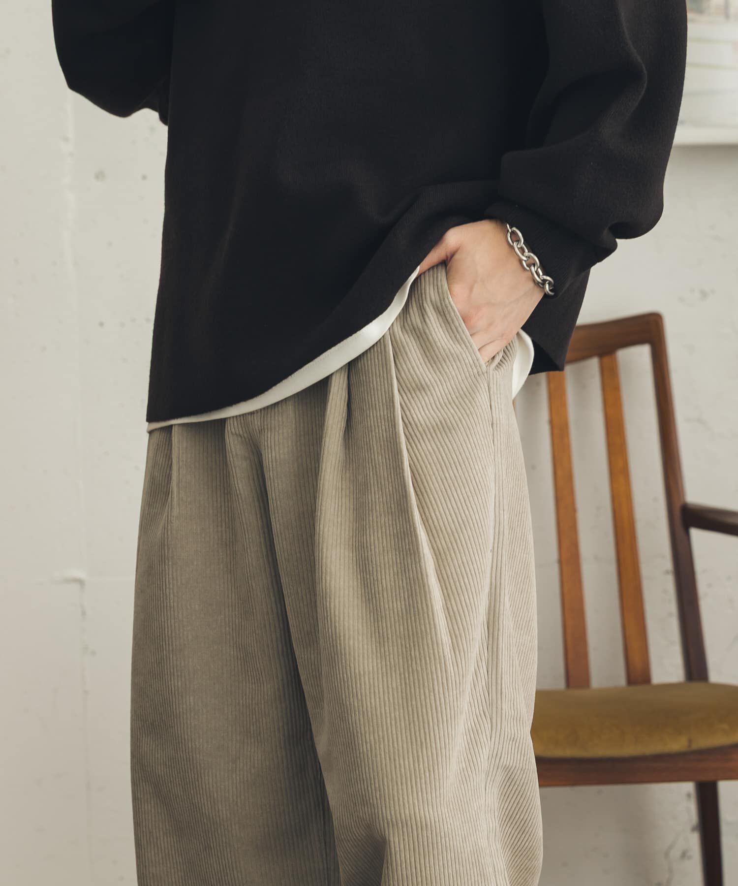 SENSE OF PLACE by URBAN RESEARCH「『速乾』ウォッシュドコーデュロイワイドパンツ」|その他|