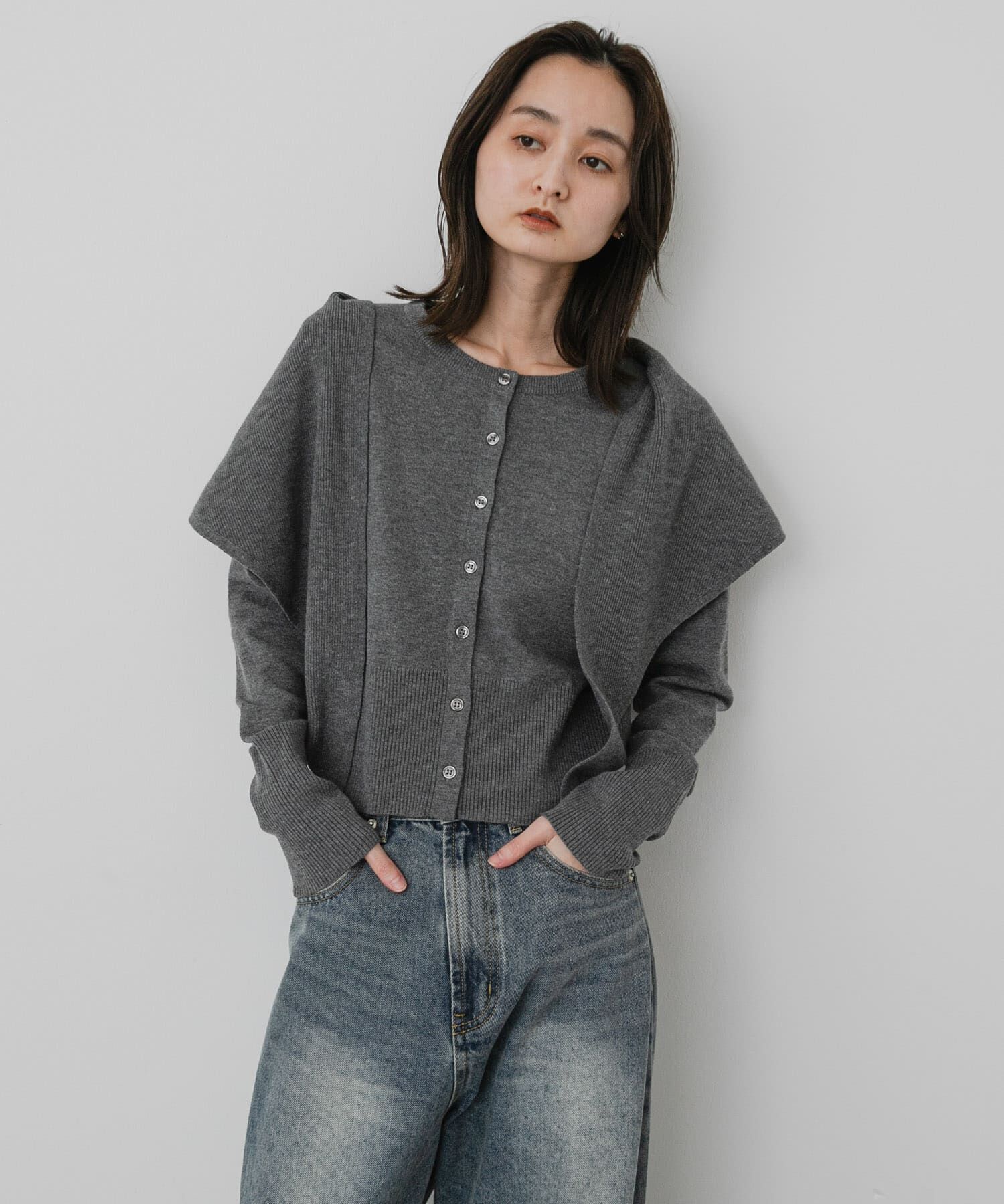 SENSE OF PLACE by URBAN RESEARCH「『洗濯可』スカーフツキニットカーディガン」|カーディガン|
