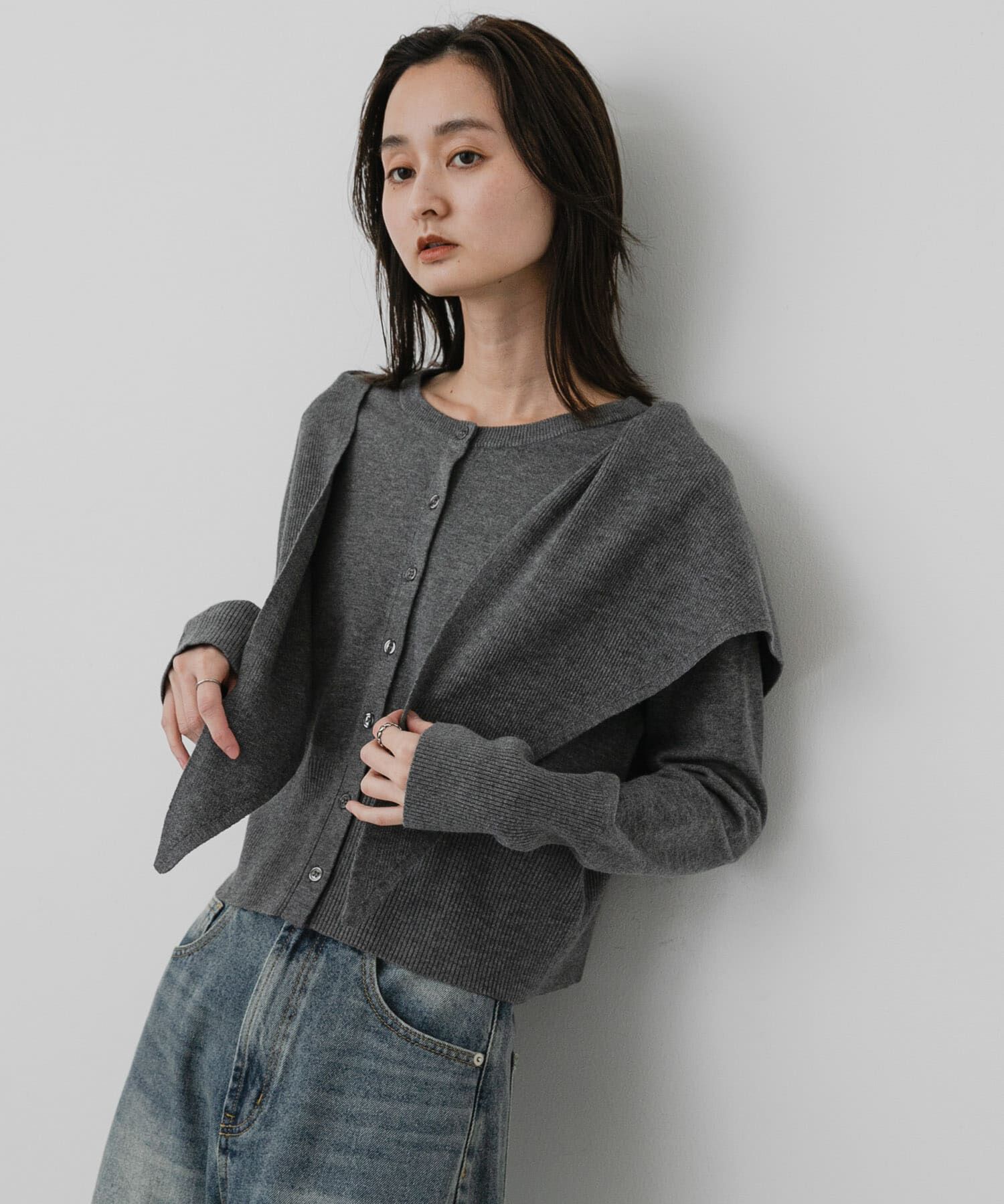 SENSE OF PLACE by URBAN RESEARCH「『洗濯可』スカーフツキニットカーディガン」|カーディガン|