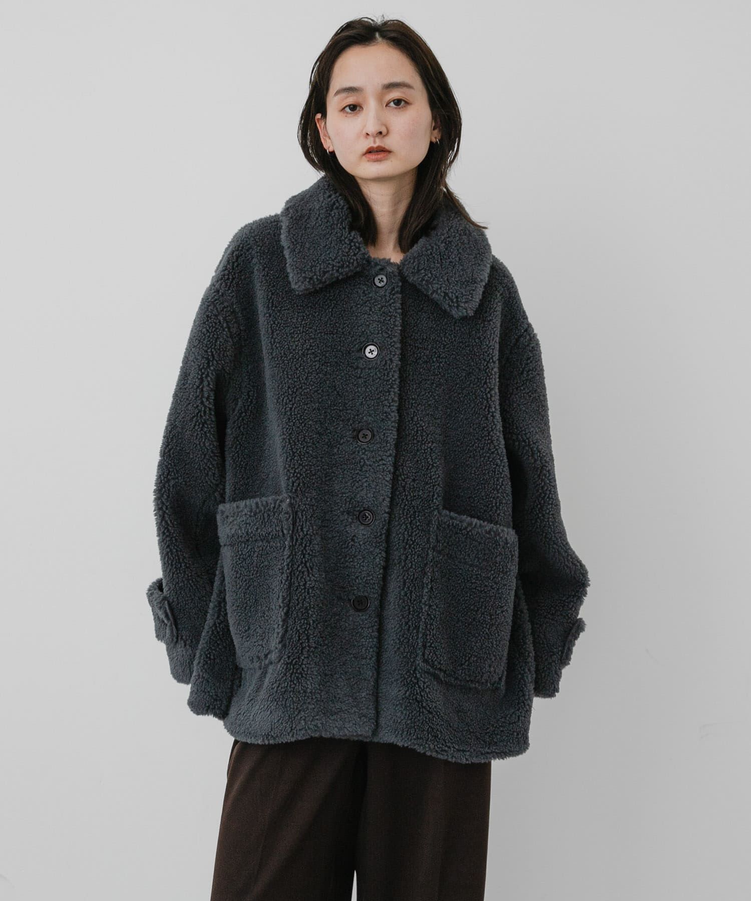 SENSE OF PLACE by URBAN RESEARCH「モコモコボアコート」|ノーカラーコート|