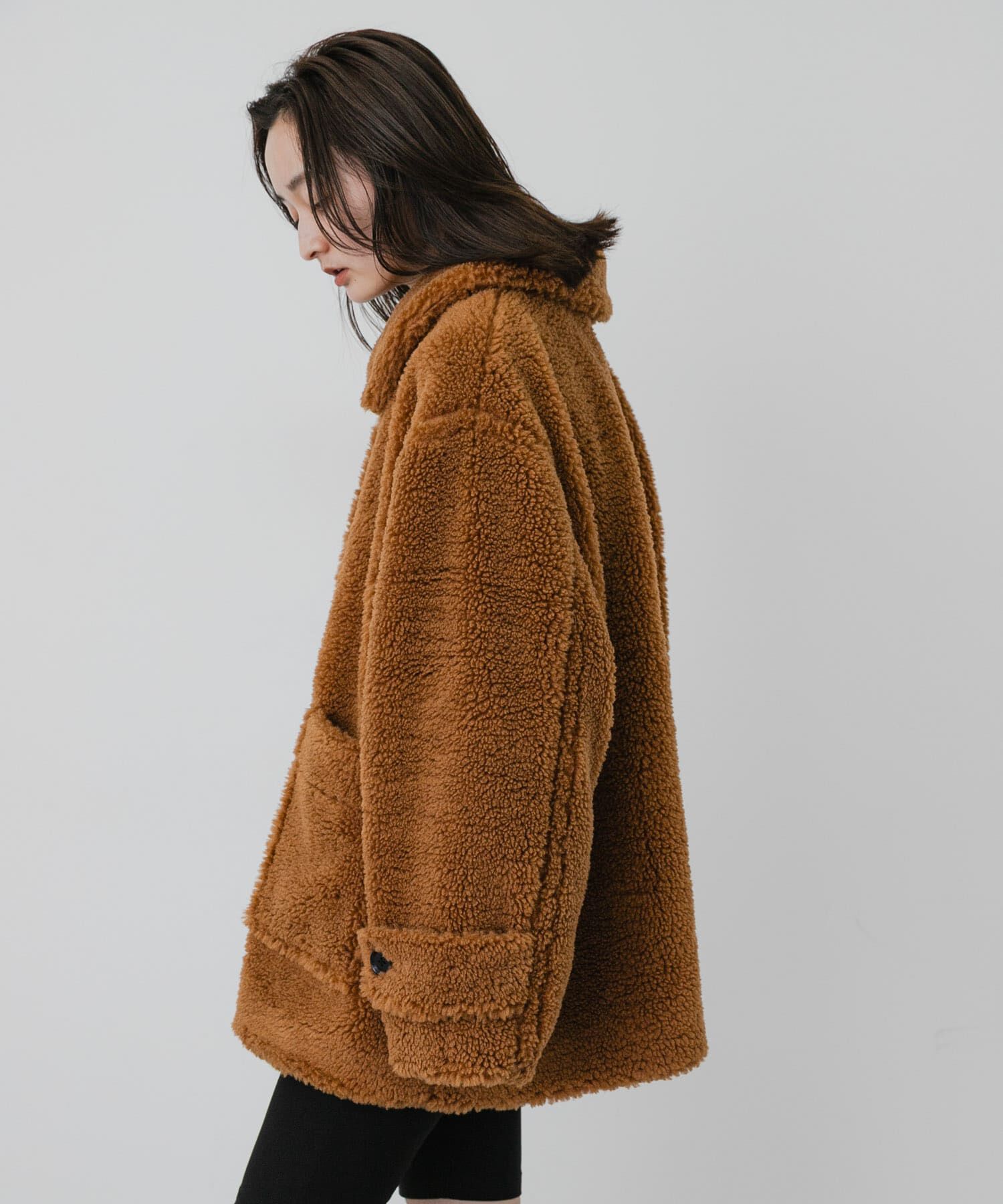 SENSE OF PLACE by URBAN RESEARCH「モコモコボアコート」|ノーカラーコート|