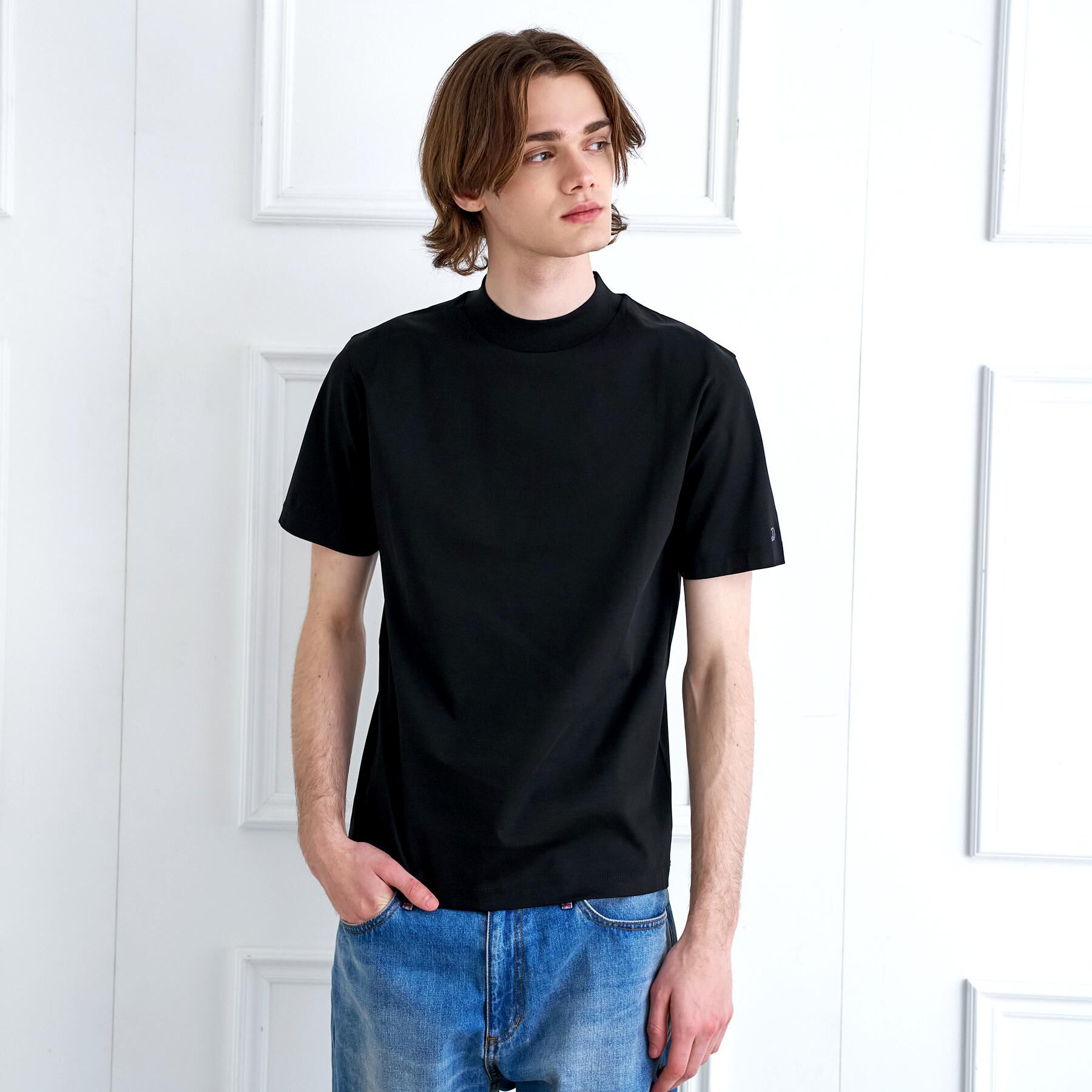 DRESSTERIOR「【接触冷感／抗菌防臭／消臭】ICE CLEAR COTTON モックネックTシャツ」|Tシャツ・カットソー|
