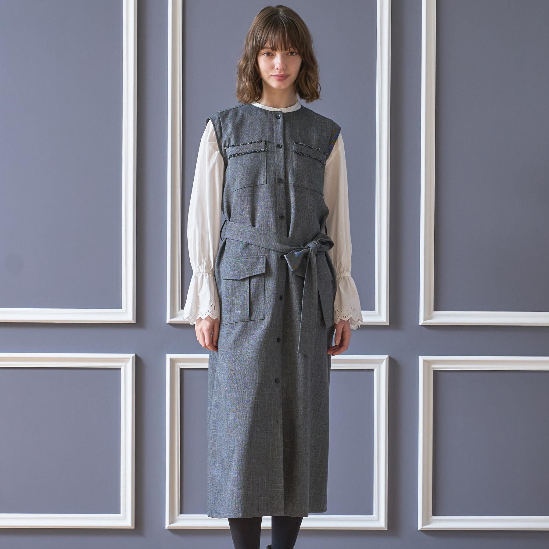 DRESSTERIOR「【ウォッシャブル】ツイードライクワンピース」|ワンピース|