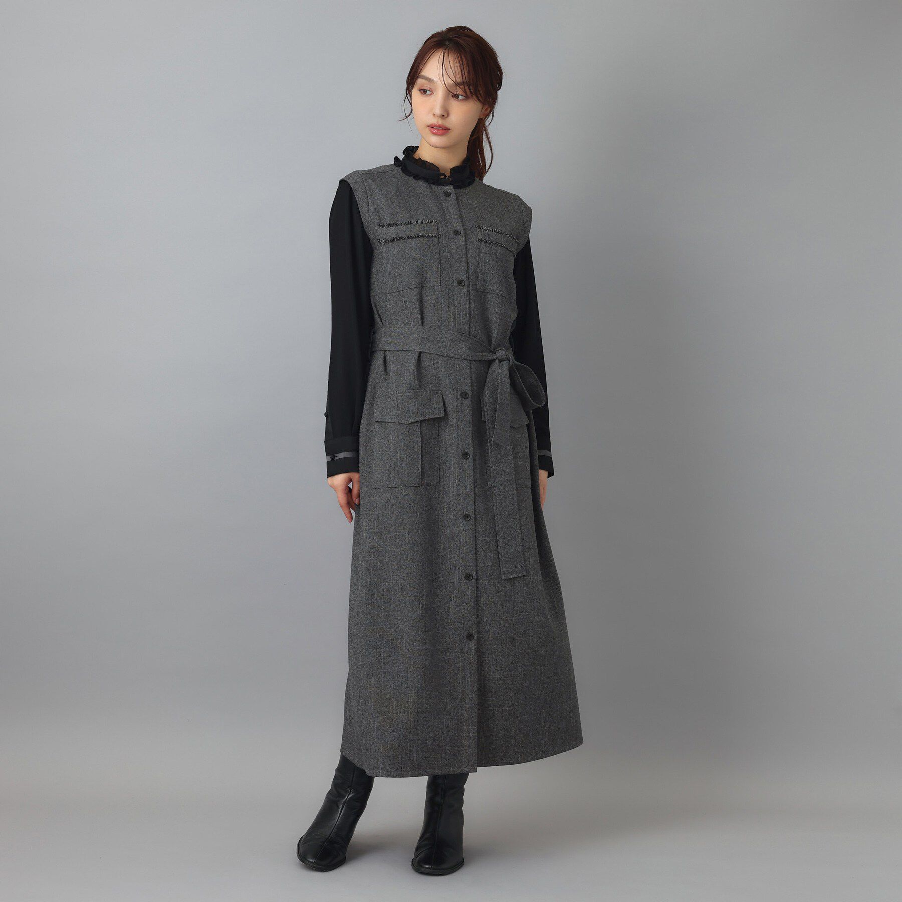 DRESSTERIOR「【ウォッシャブル】ツイードライクワンピース」|ワンピース|