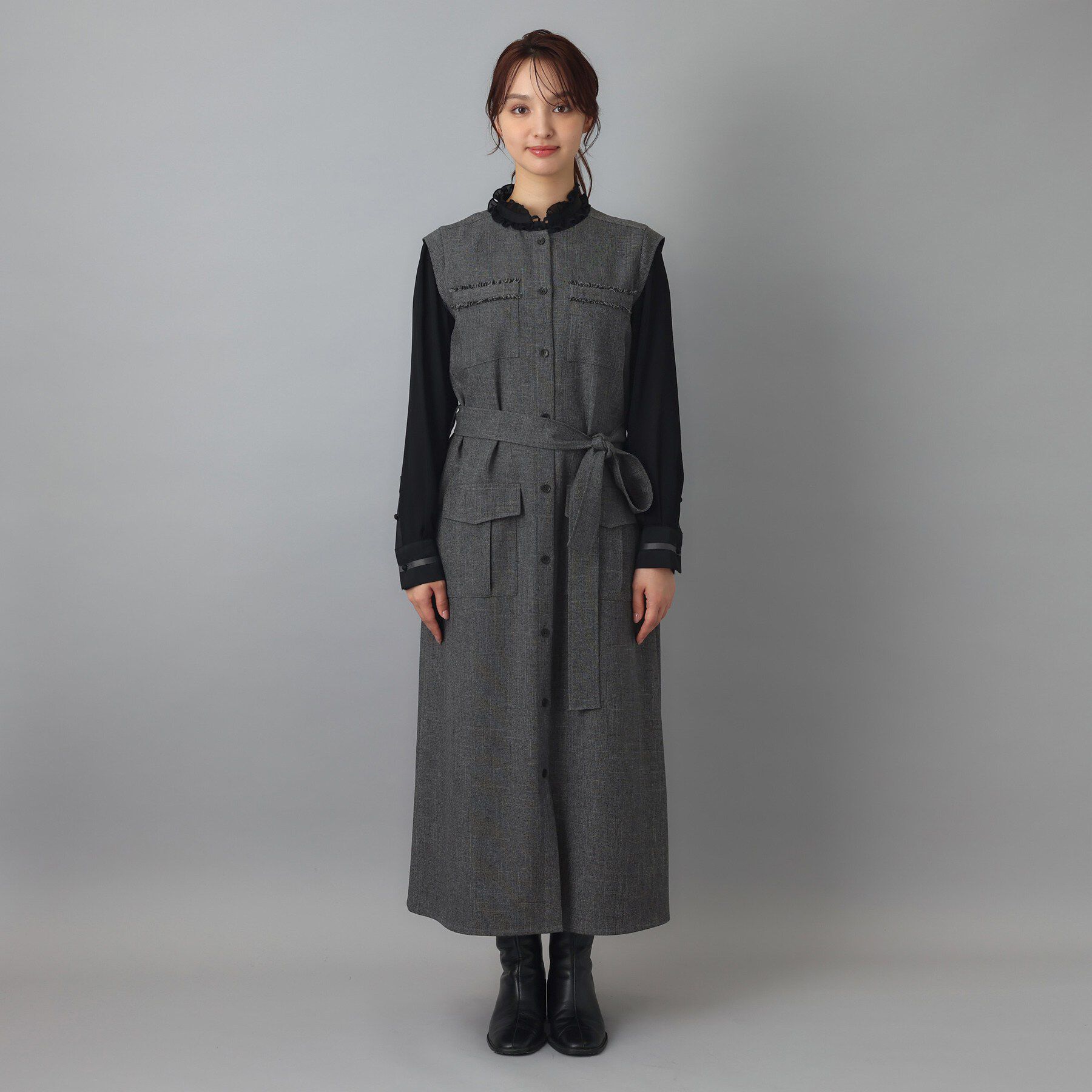 DRESSTERIOR「【ウォッシャブル】ツイードライクワンピース」|ワンピース|