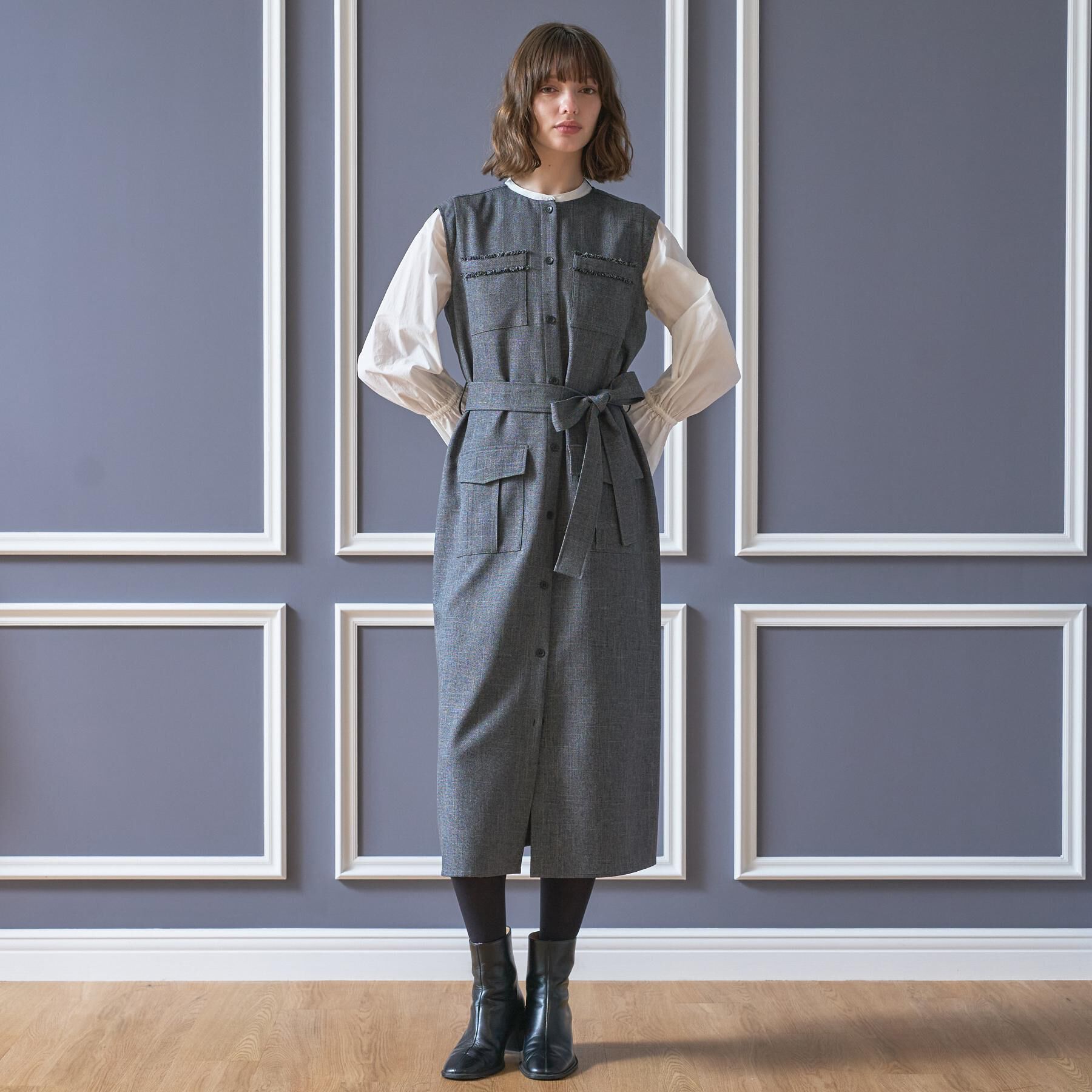 DRESSTERIOR「【ウォッシャブル】ツイードライクワンピース」|ワンピース|
