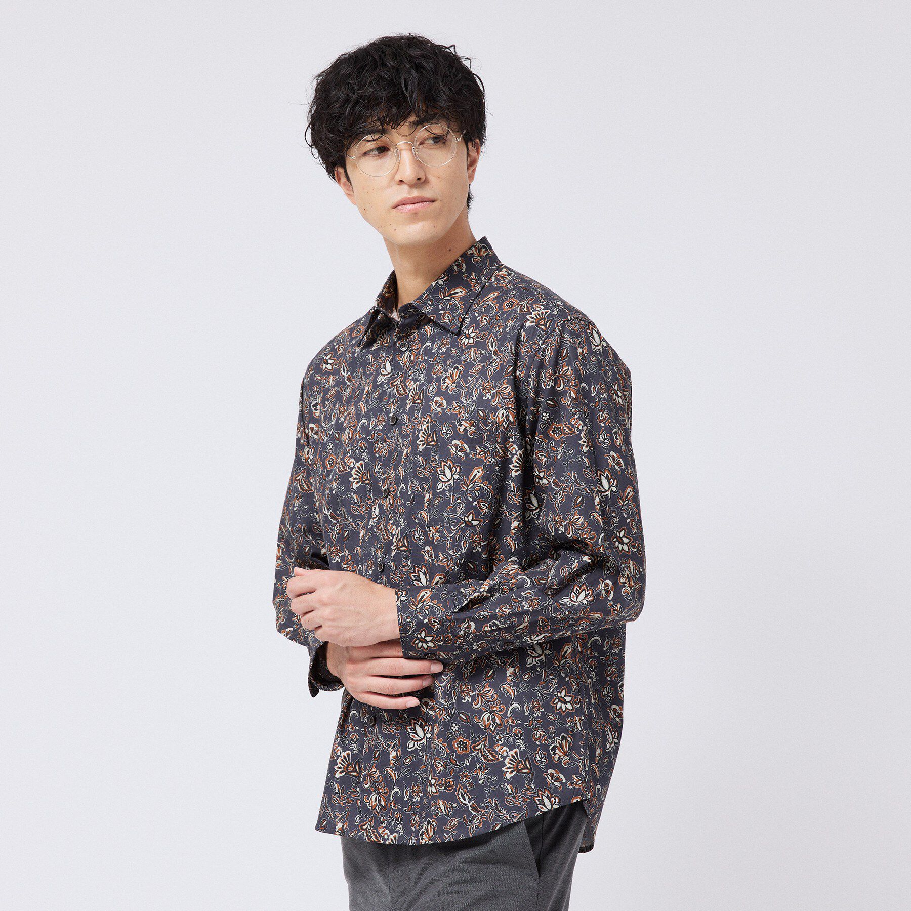 TAKEO KIKUCHI「【LIMITED】フラワープリントシャツ」|シャツ・ブラウス|ネイビー(494)